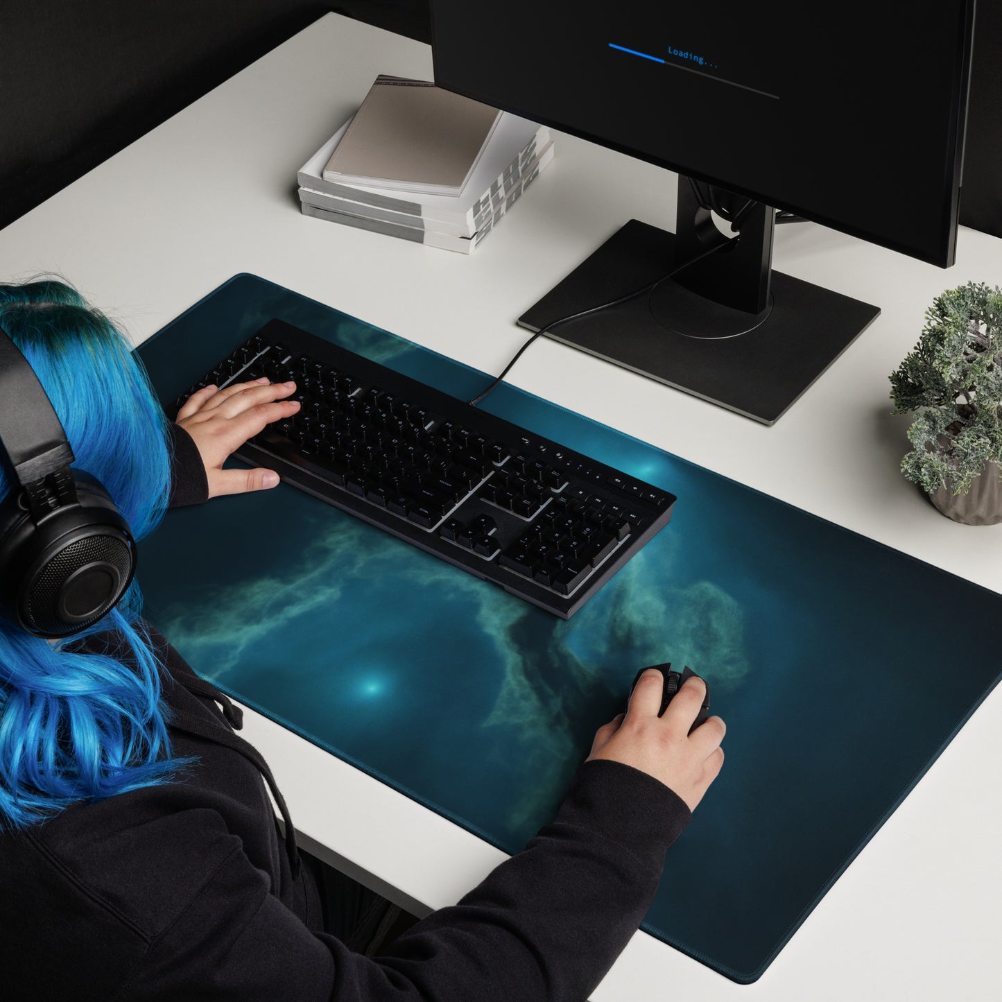 Small and Large sizes, blue nebula Gaming style mouse pad