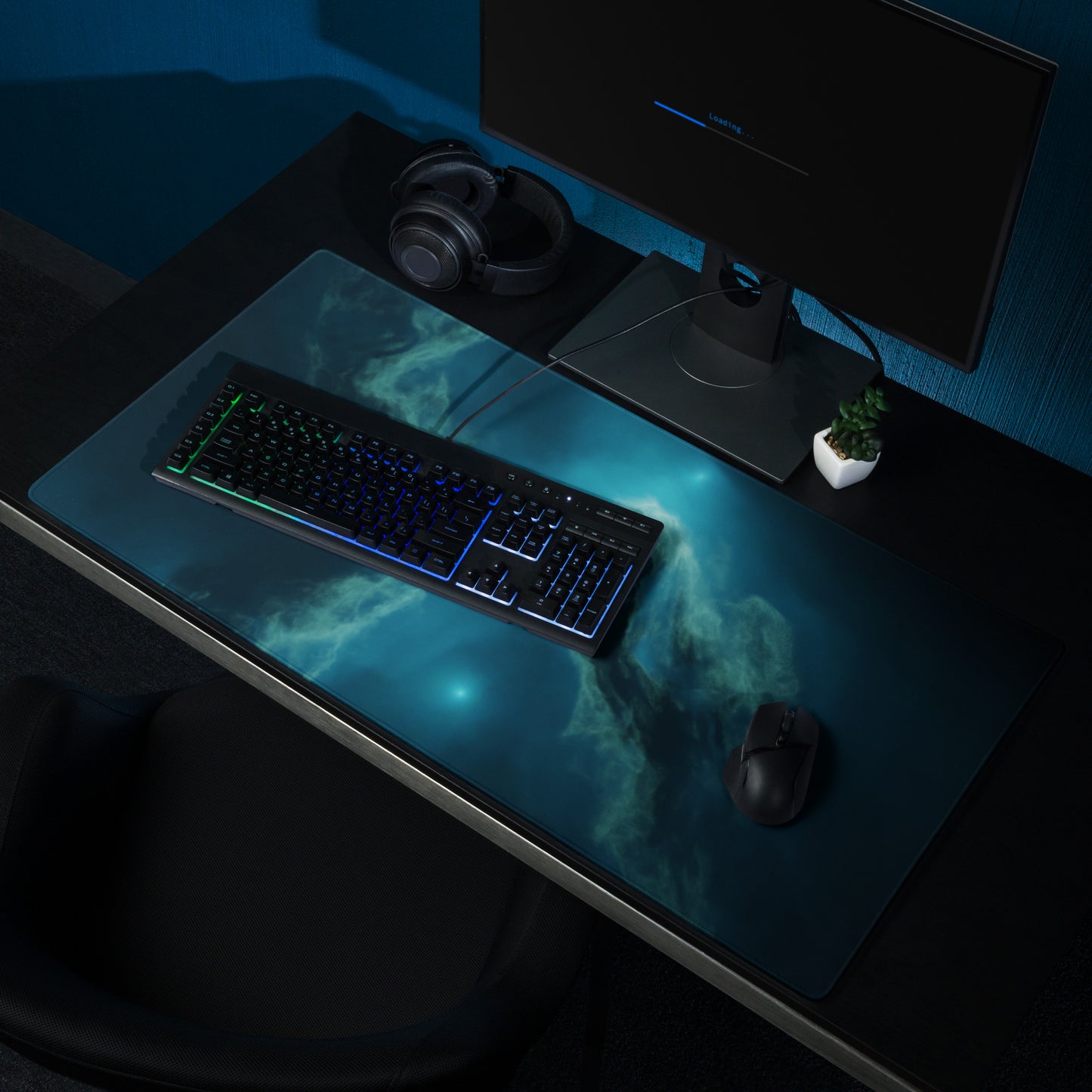 Small and Large sizes, blue nebula Gaming style mouse pad