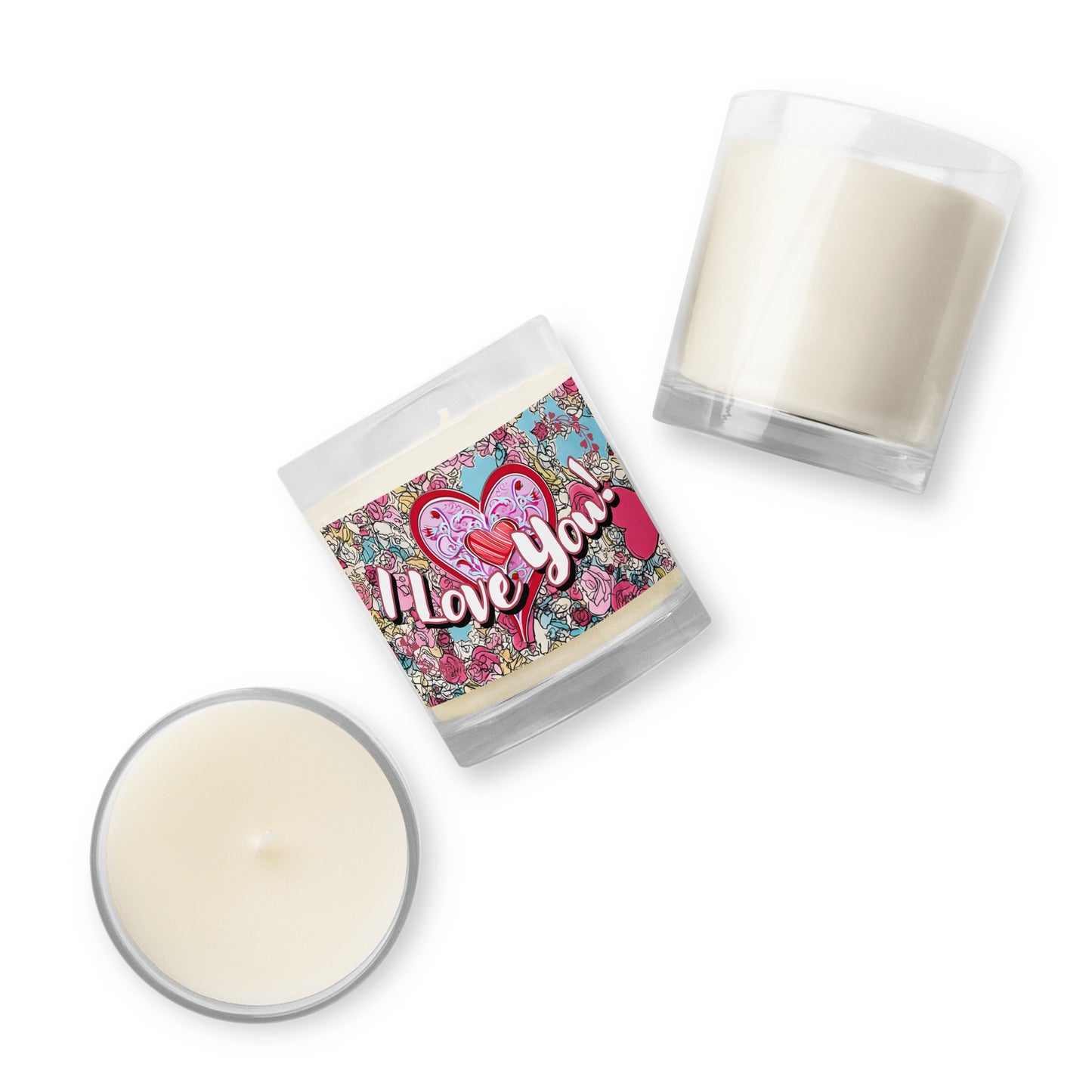 I Love You : Glass jar soy wax candle