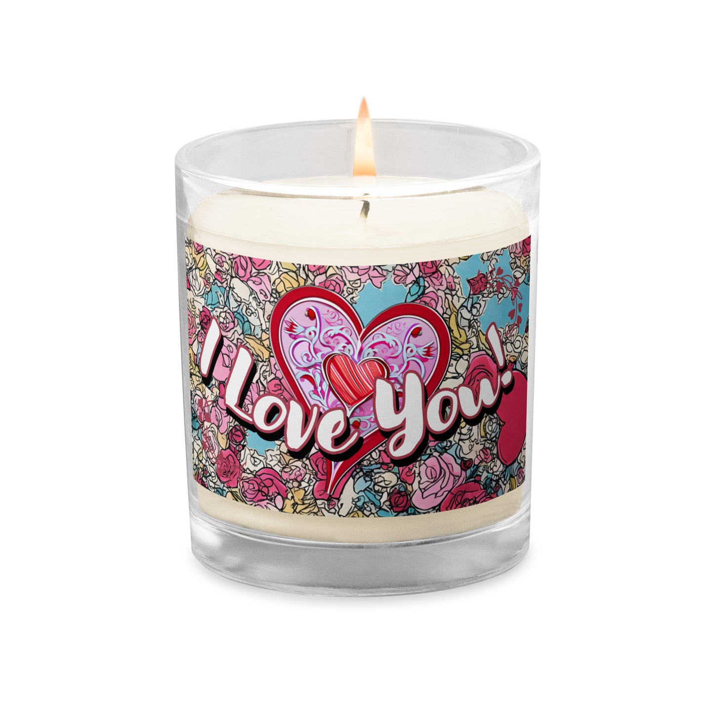 I Love You : Glass jar soy wax candle