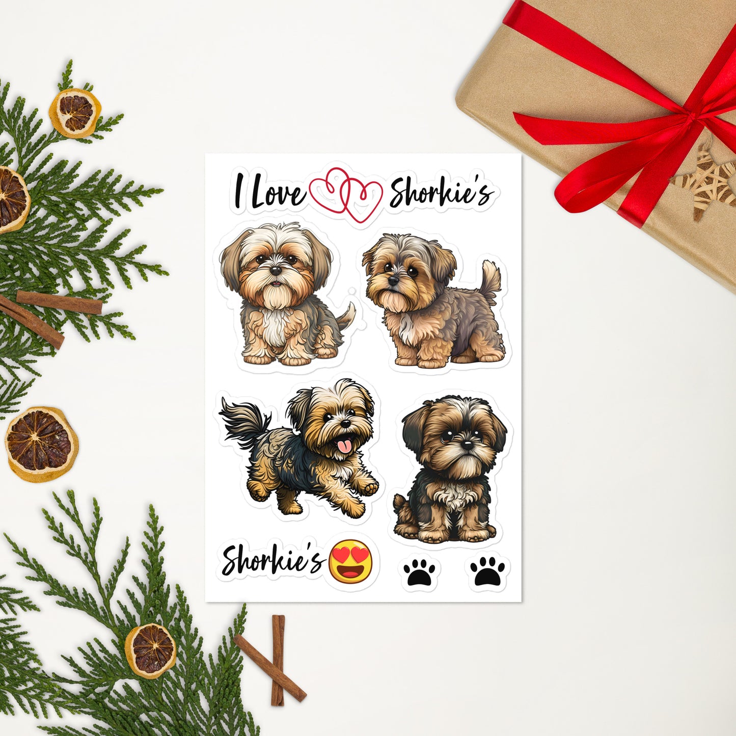 I Love Shorkie's Sticker sheet