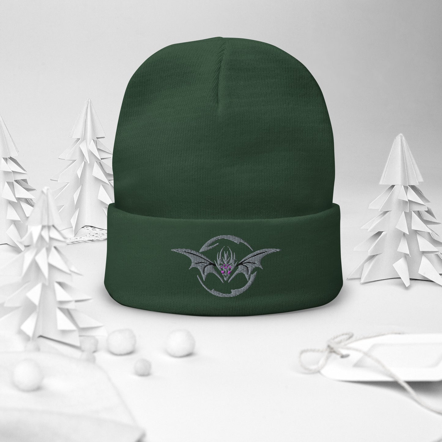 Here Live Dragons Embroidered Beanie