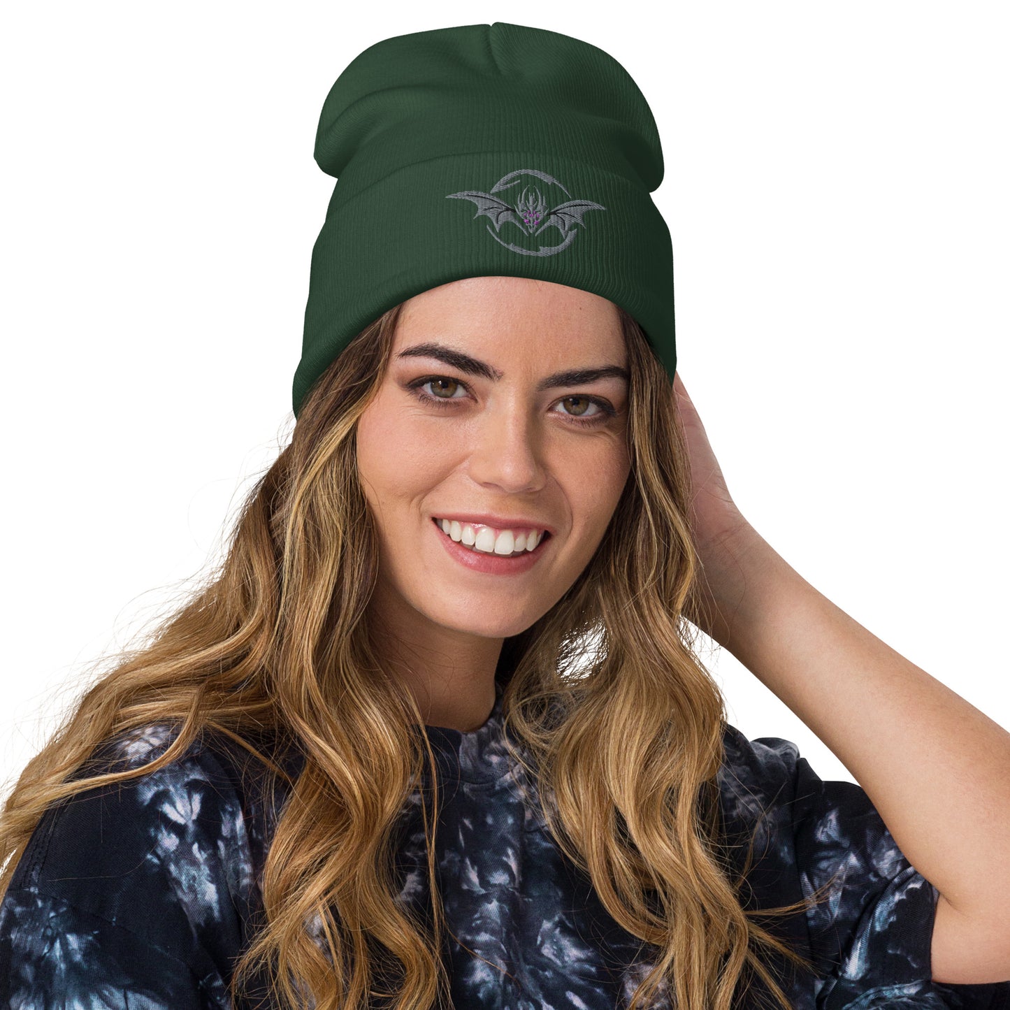 Here Live Dragons Embroidered Beanie