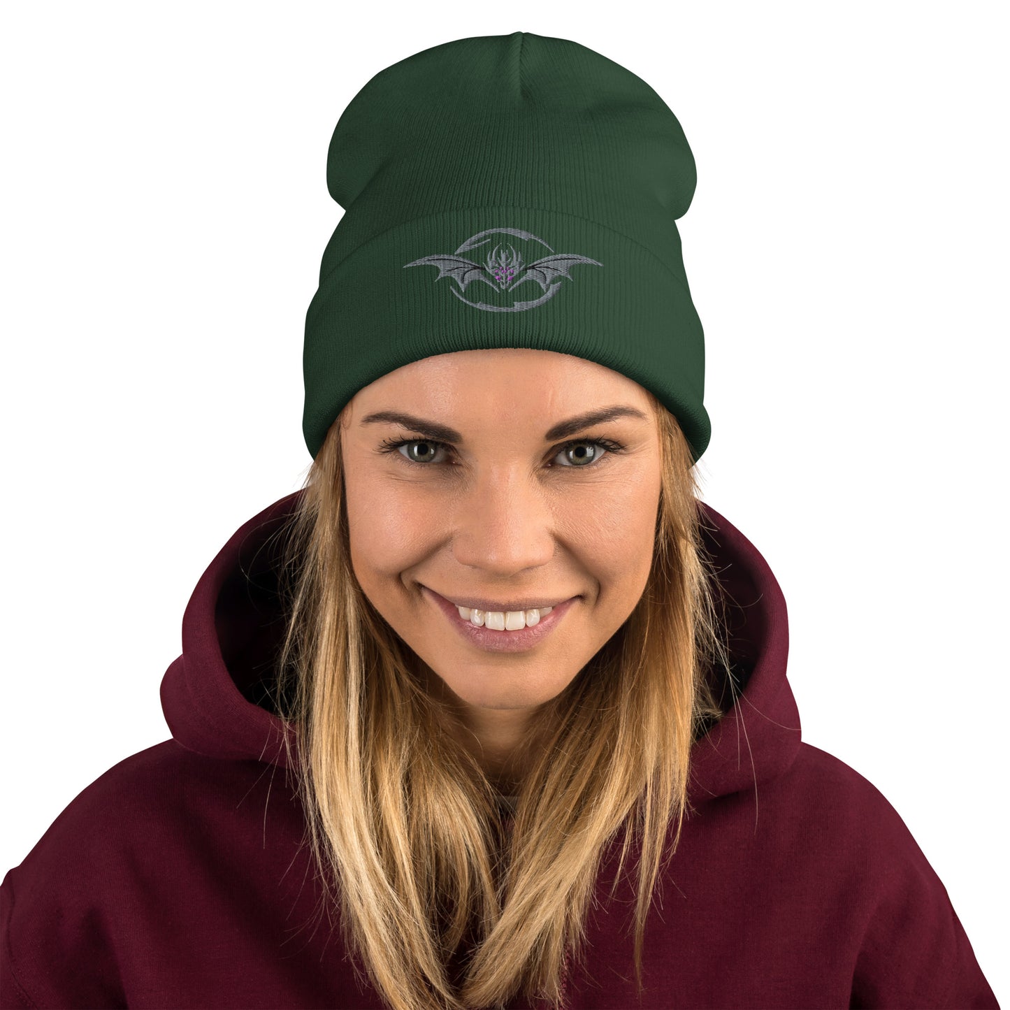 Here Live Dragons Embroidered Beanie