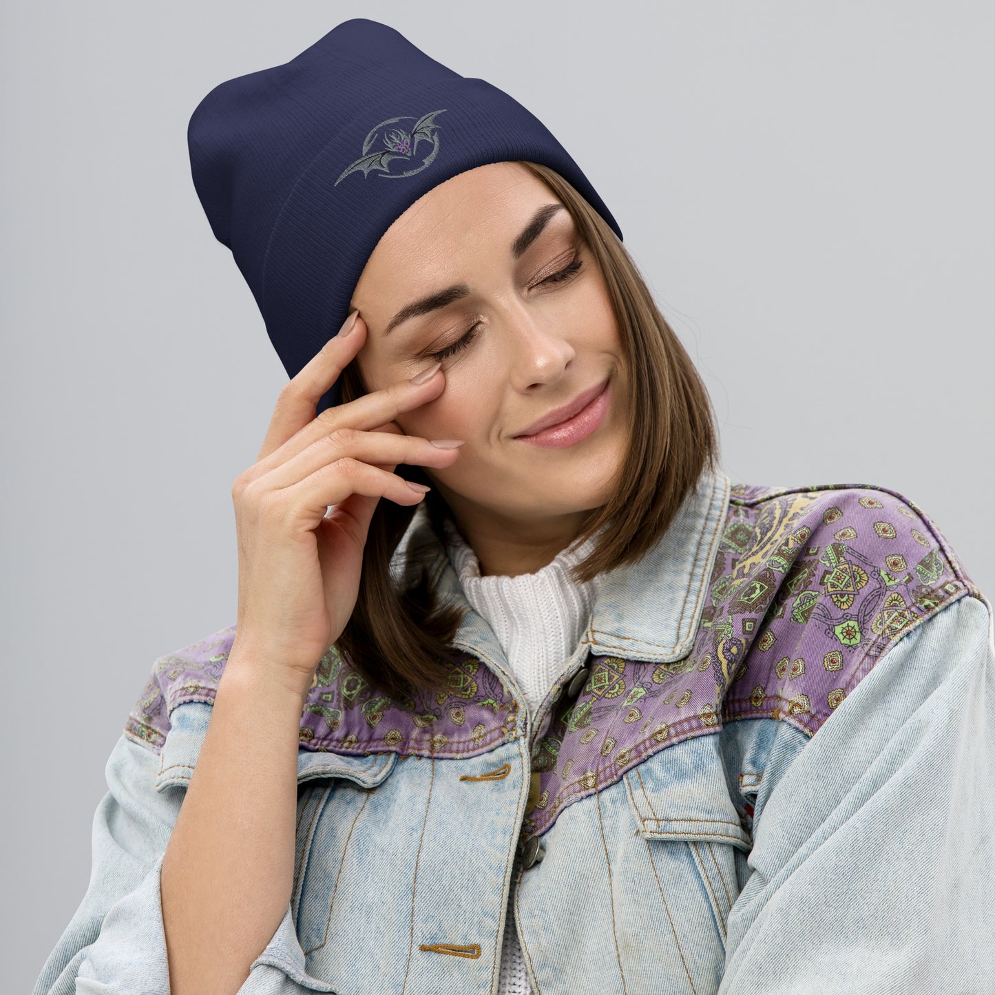 Here Live Dragons Embroidered Beanie