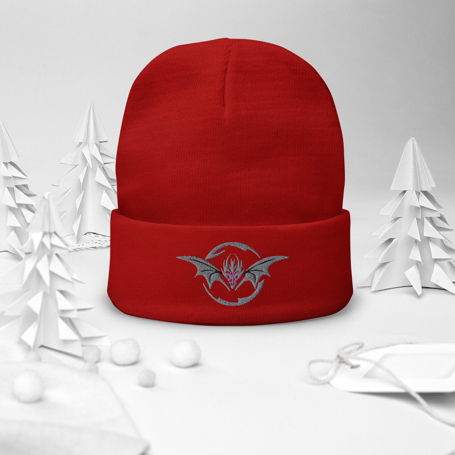 Here Live Dragons Embroidered Beanie