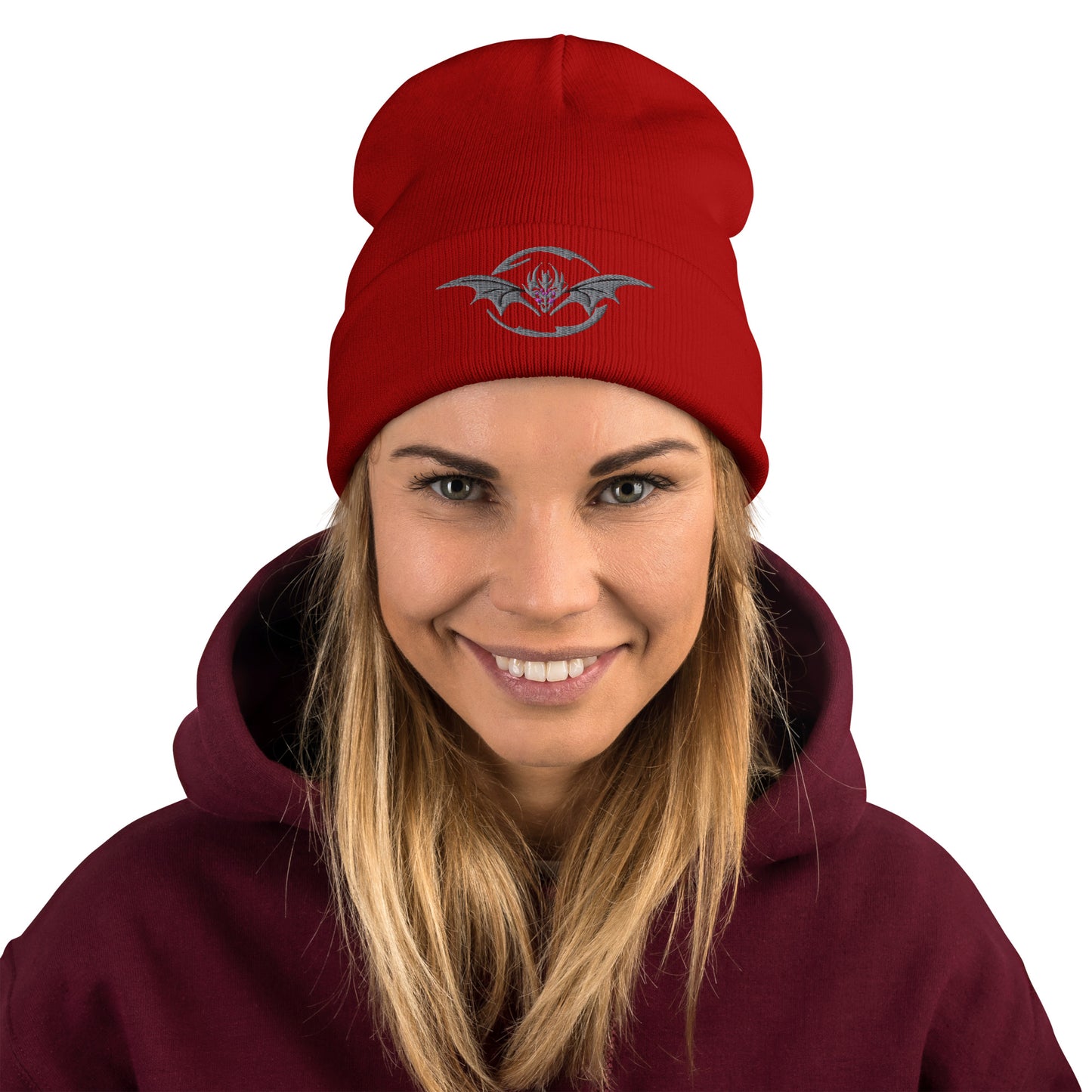 Here Live Dragons Embroidered Beanie