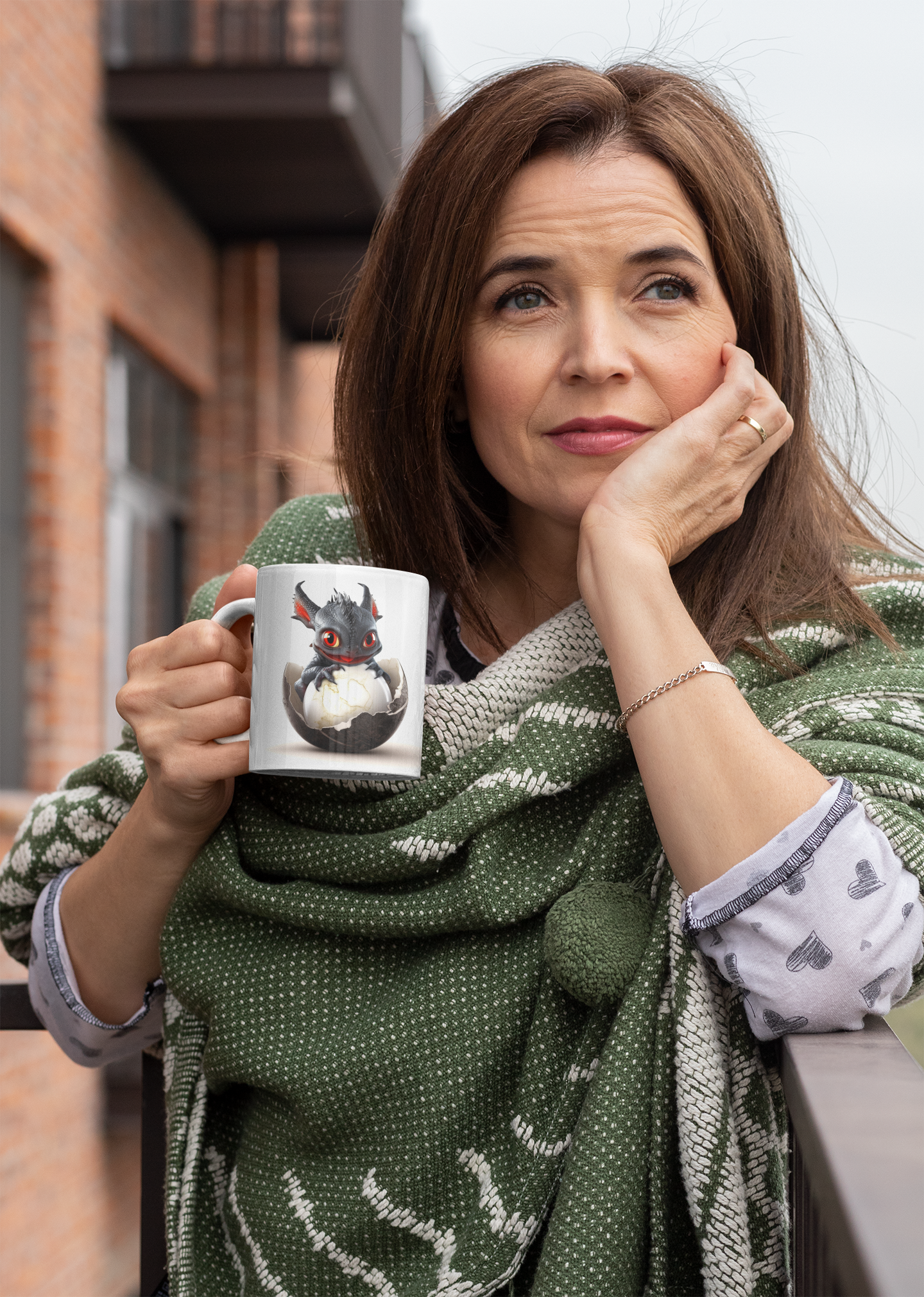 Baby Dragon Black Red - Dragon Tooth : White 11oz Ceramic Mug