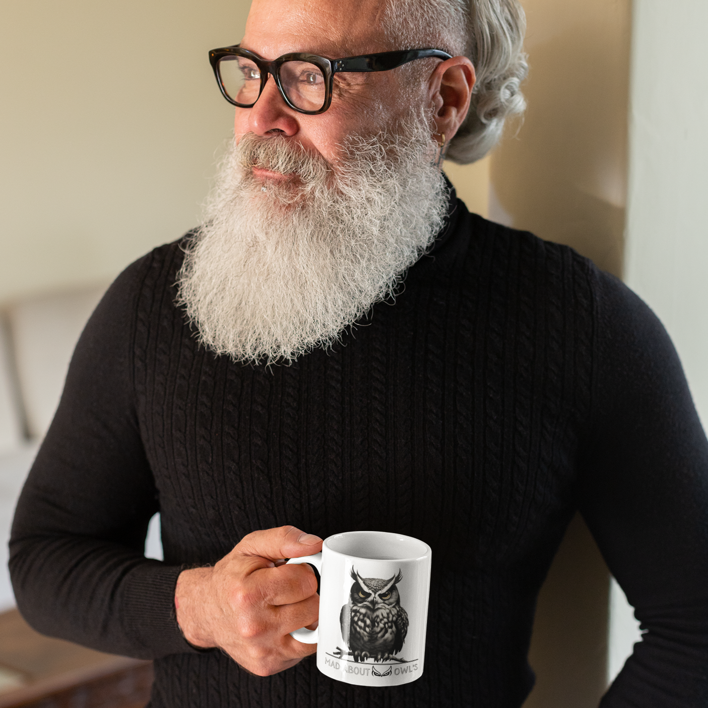 Mad About Owls : White 11oz Ceramic Mug
