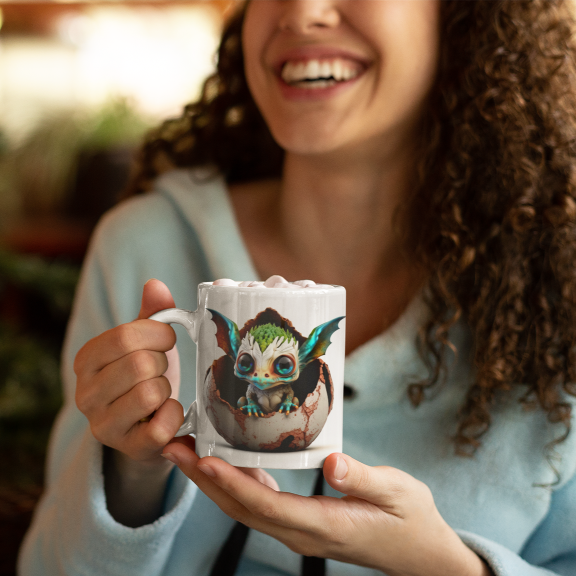 Baby Dragon Blue - Dragon Tooth : White 11oz Ceramic Mug