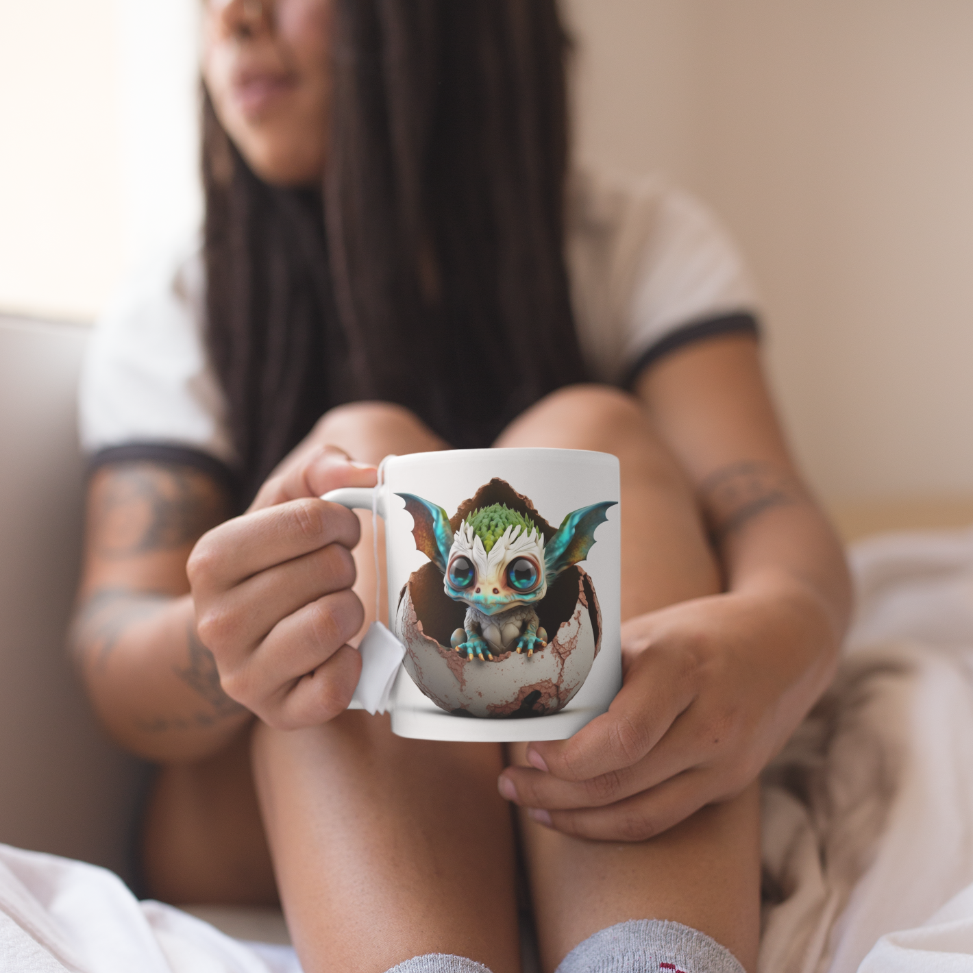 Baby Dragon Blue - Dragon Tooth : White 11oz Ceramic Mug
