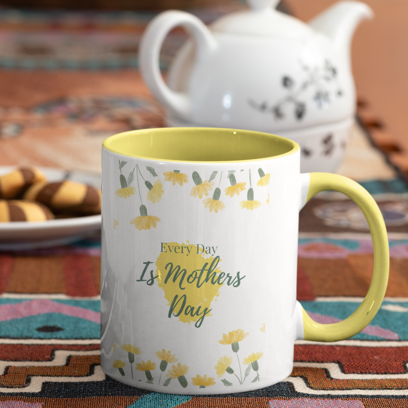 Every Day is Mother's Day : White 11oz Ceramic Mug with Color Inside