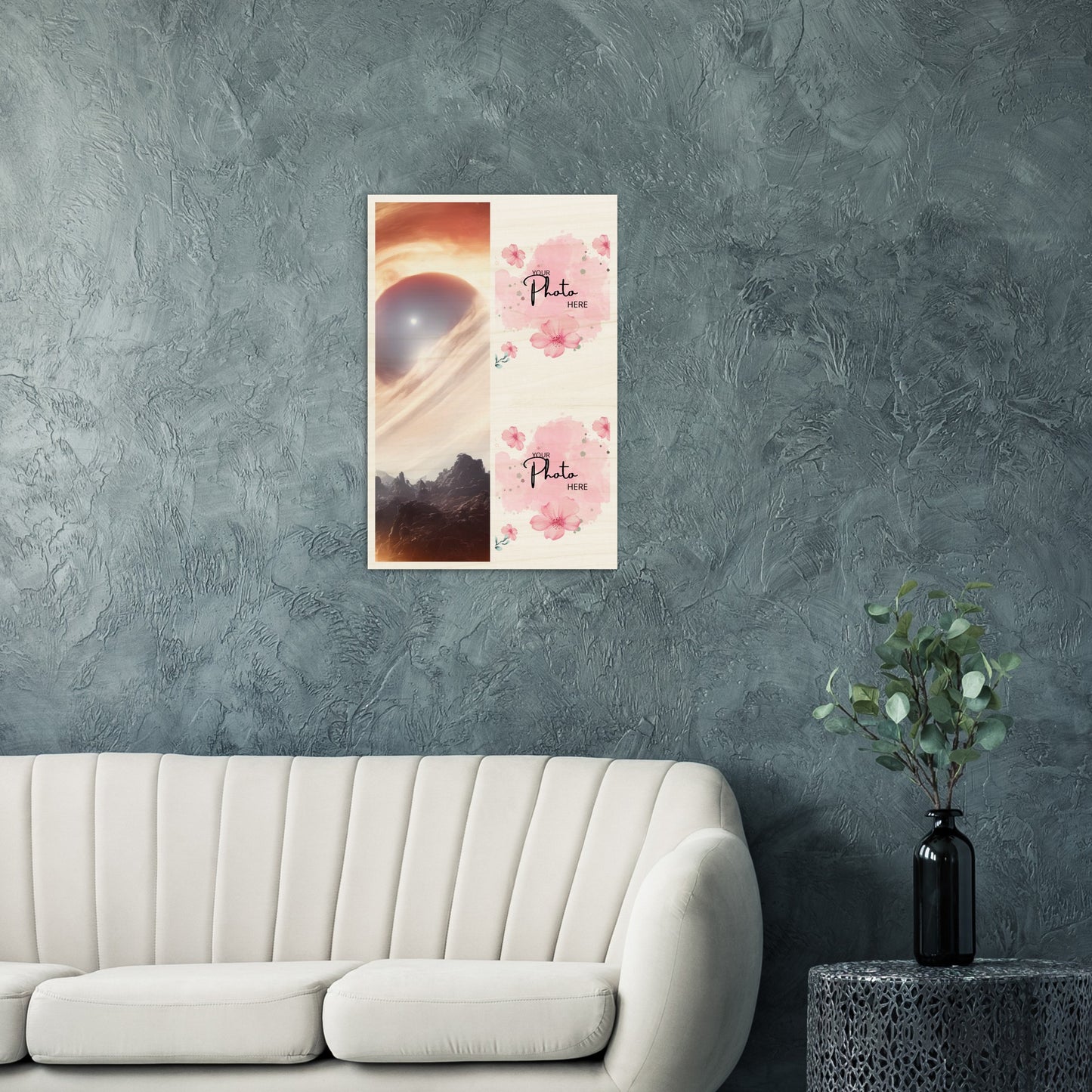 Wood Prints : Twin Photo Display (Personalised Mothers Day): Consumed Star.