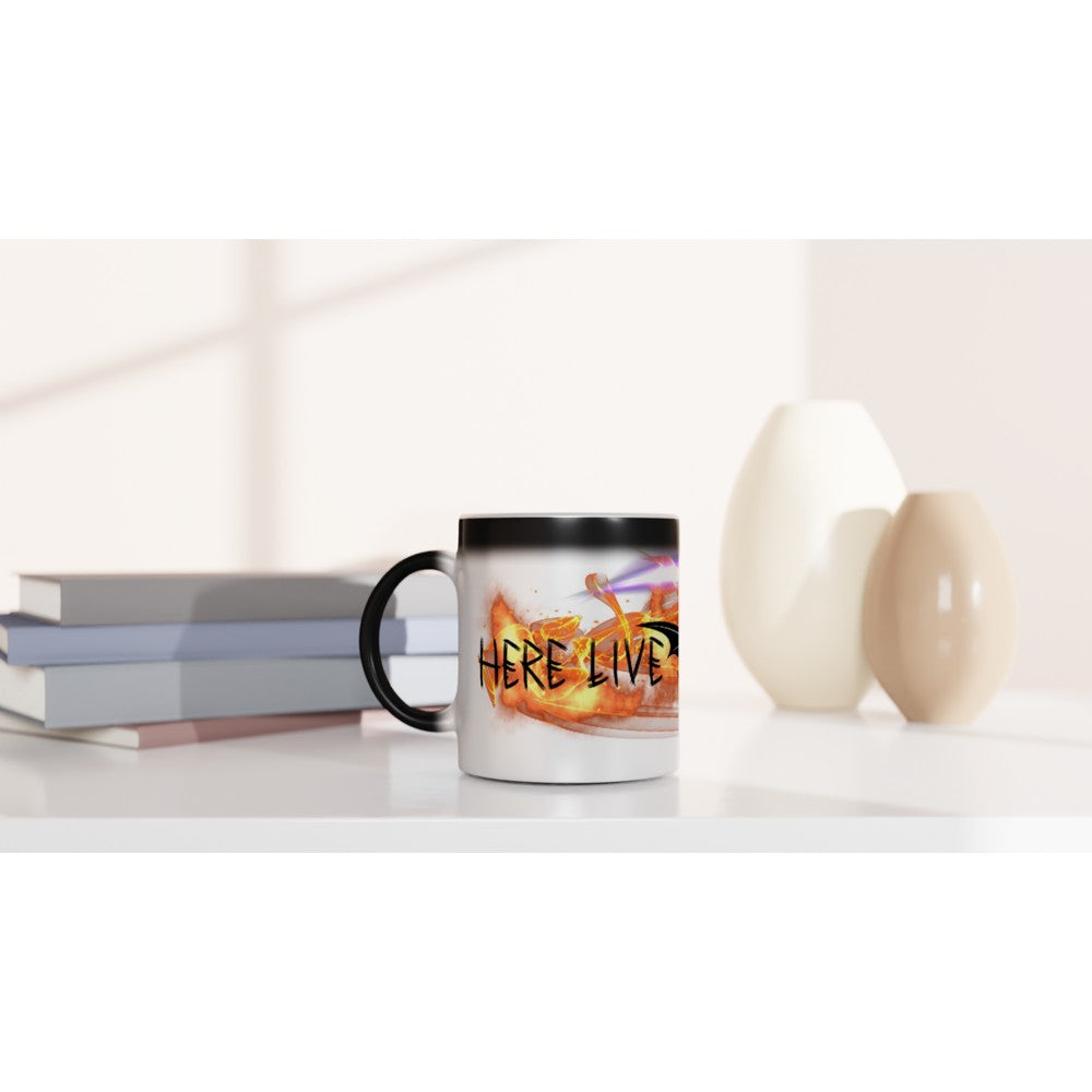 COLOUR CHANGING Magic! 11oz Ceramic Mug: Here Live Dragons