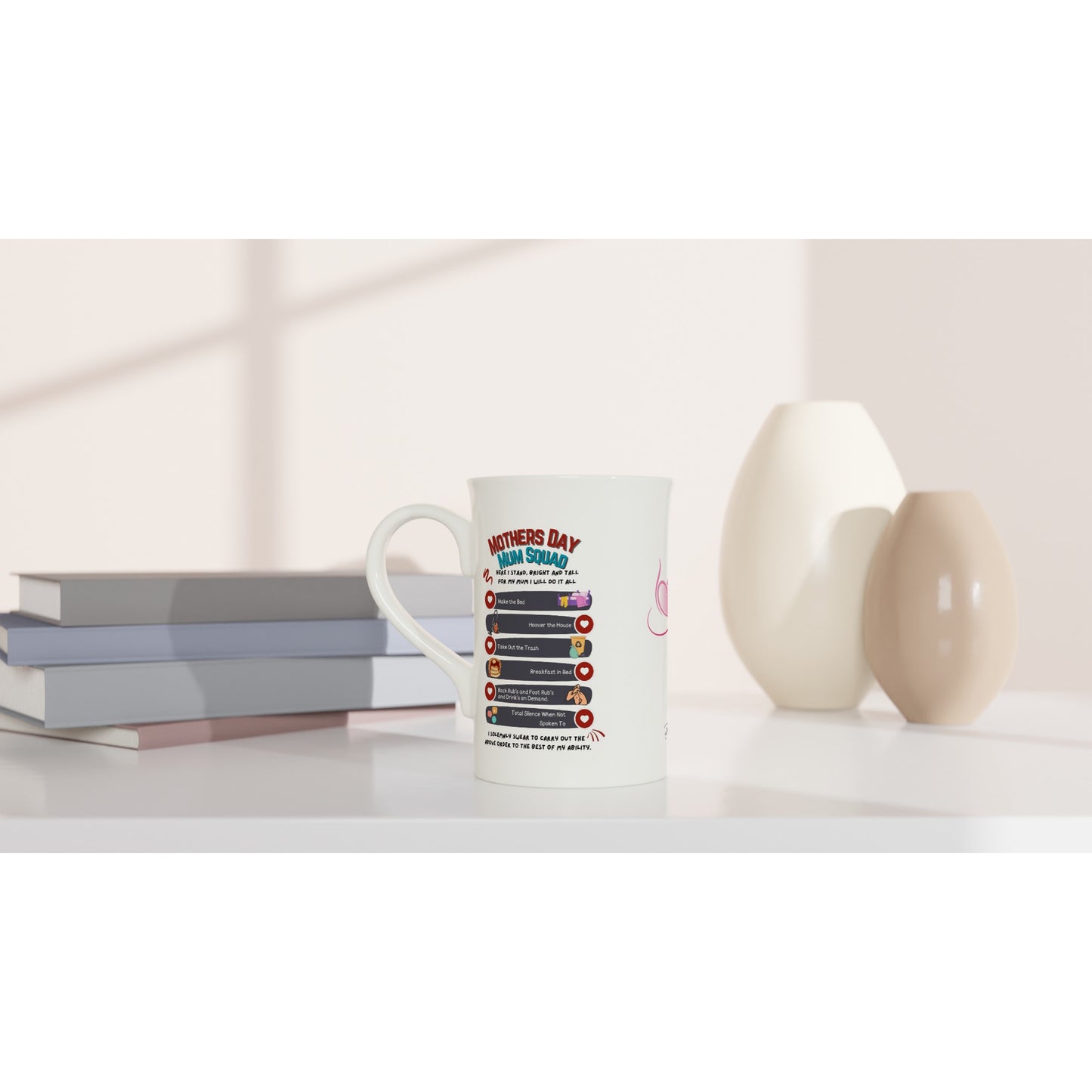 Mothers day, Kids Promise : White 10oz Porcelain Slim Mug
