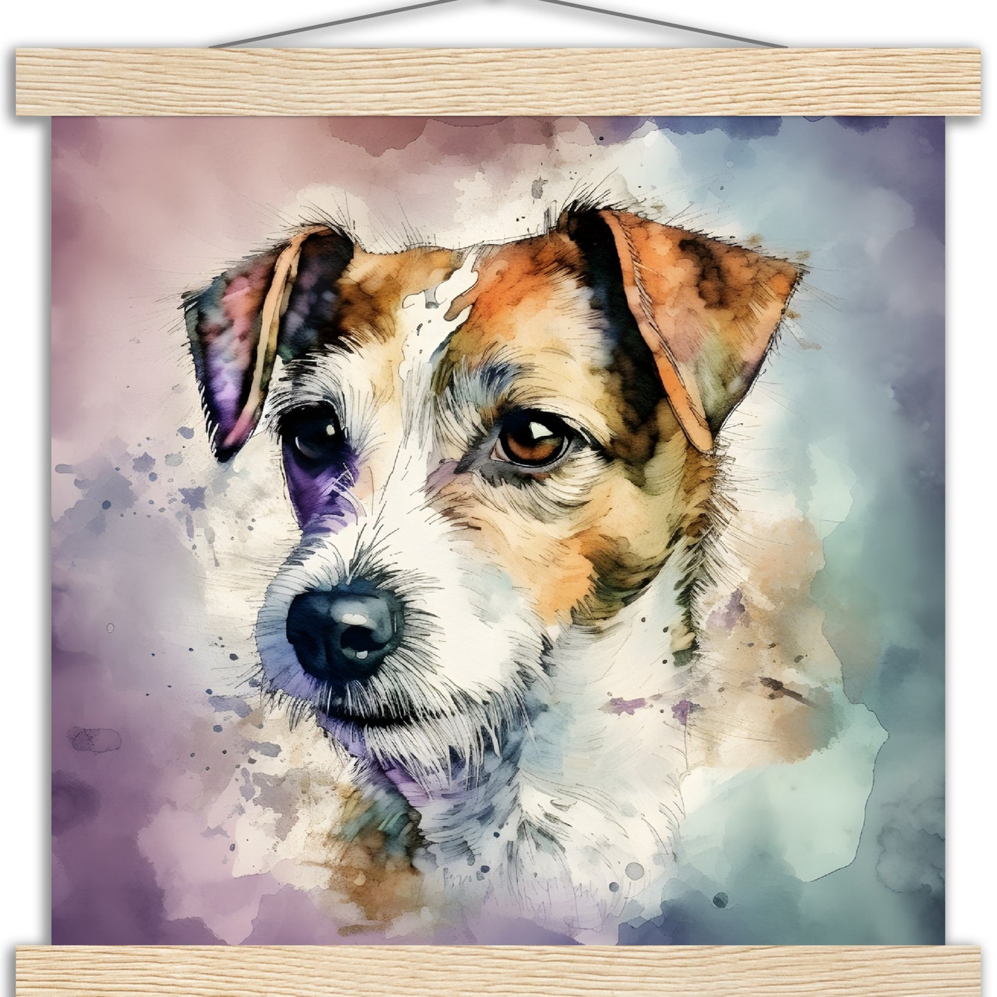 Jack Russell Dog (c) Watercolor Premium Matte Paper Poster with Hanger