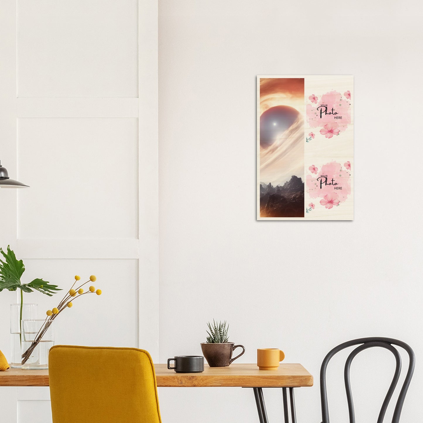 Wood Prints : Twin Photo Display (Personalised Mothers Day): Consumed Star.