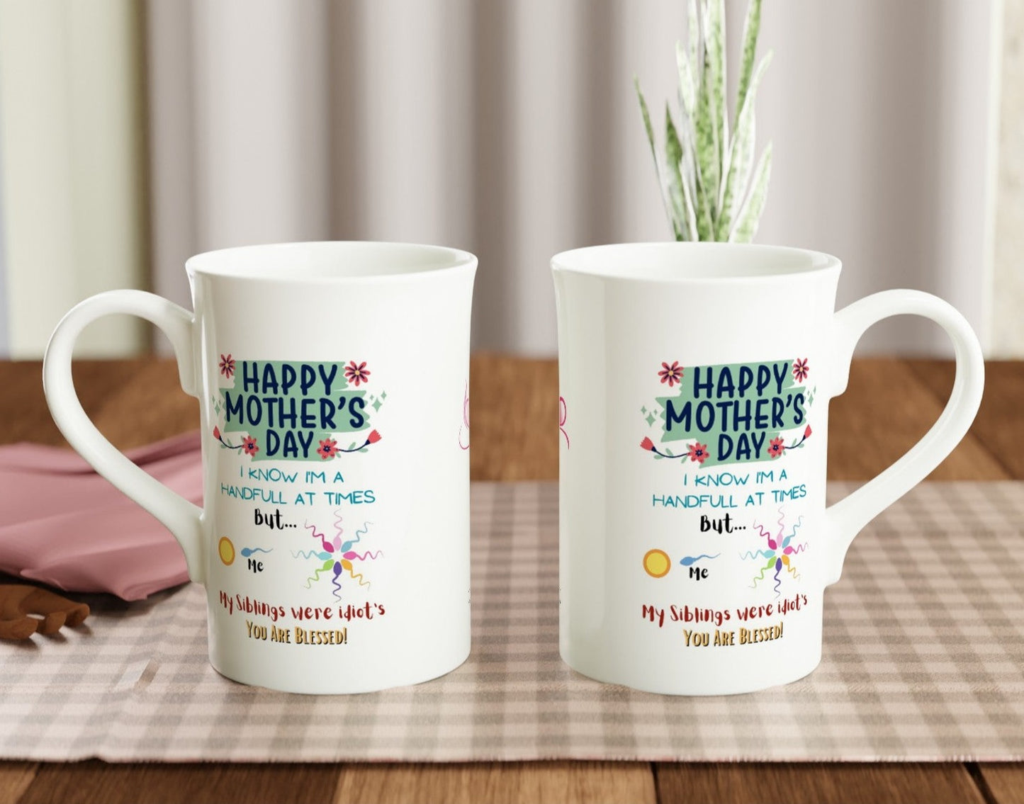 Mothers day, Siblings are stupid : White 10oz Porcelain Slim Mug