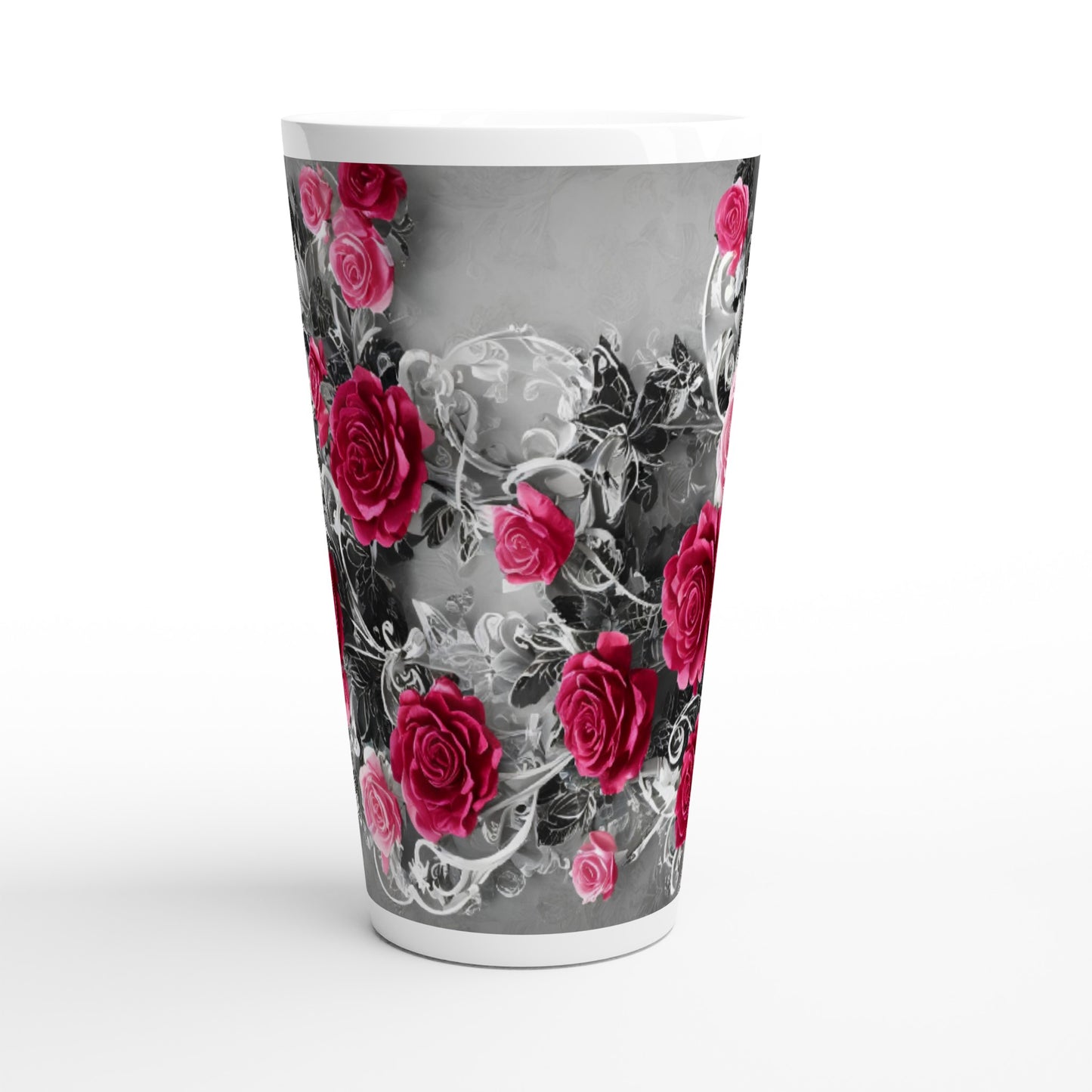 Classic Floral : White Latte 17oz Ceramic Mug