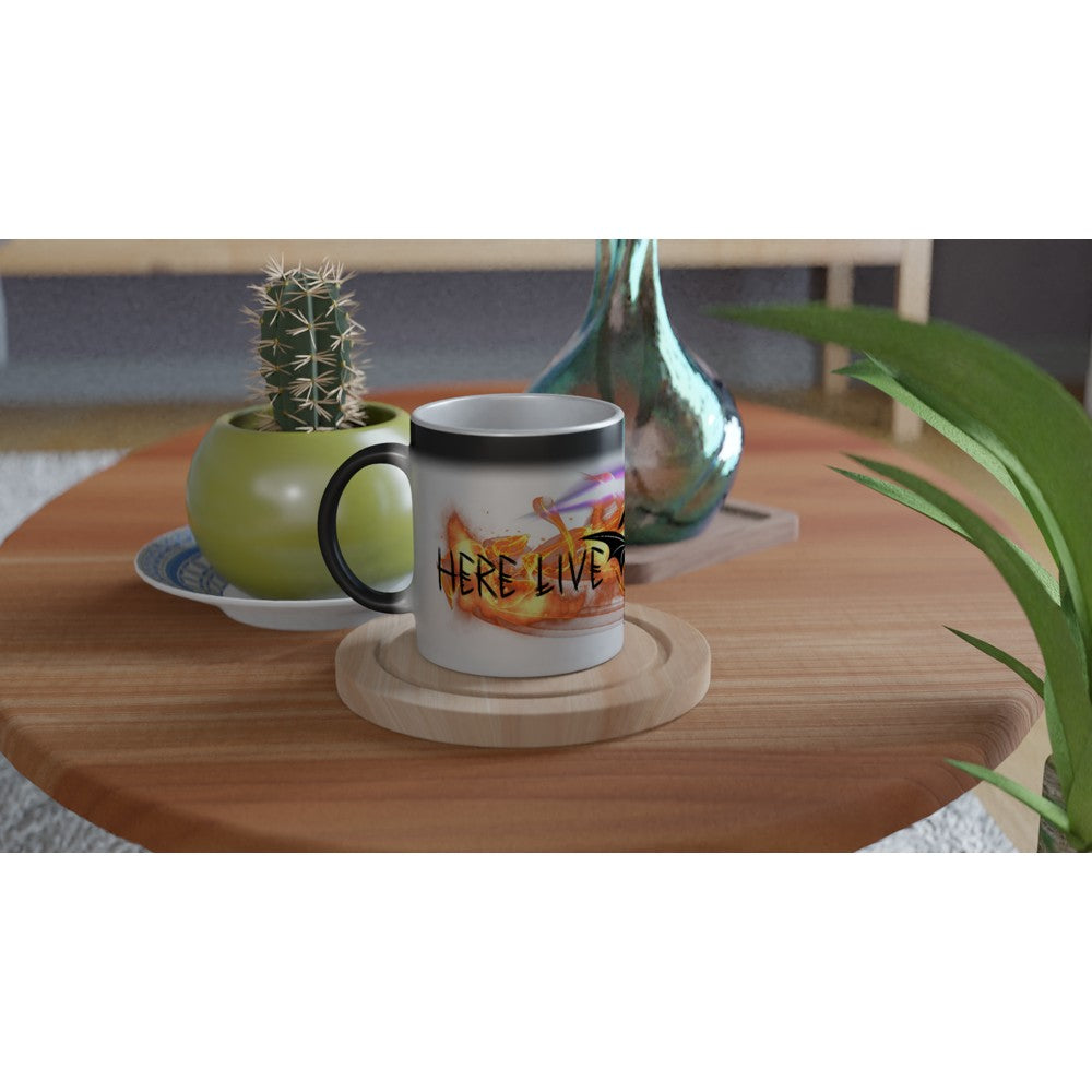 COLOUR CHANGING Magic! 11oz Ceramic Mug: Here Live Dragons