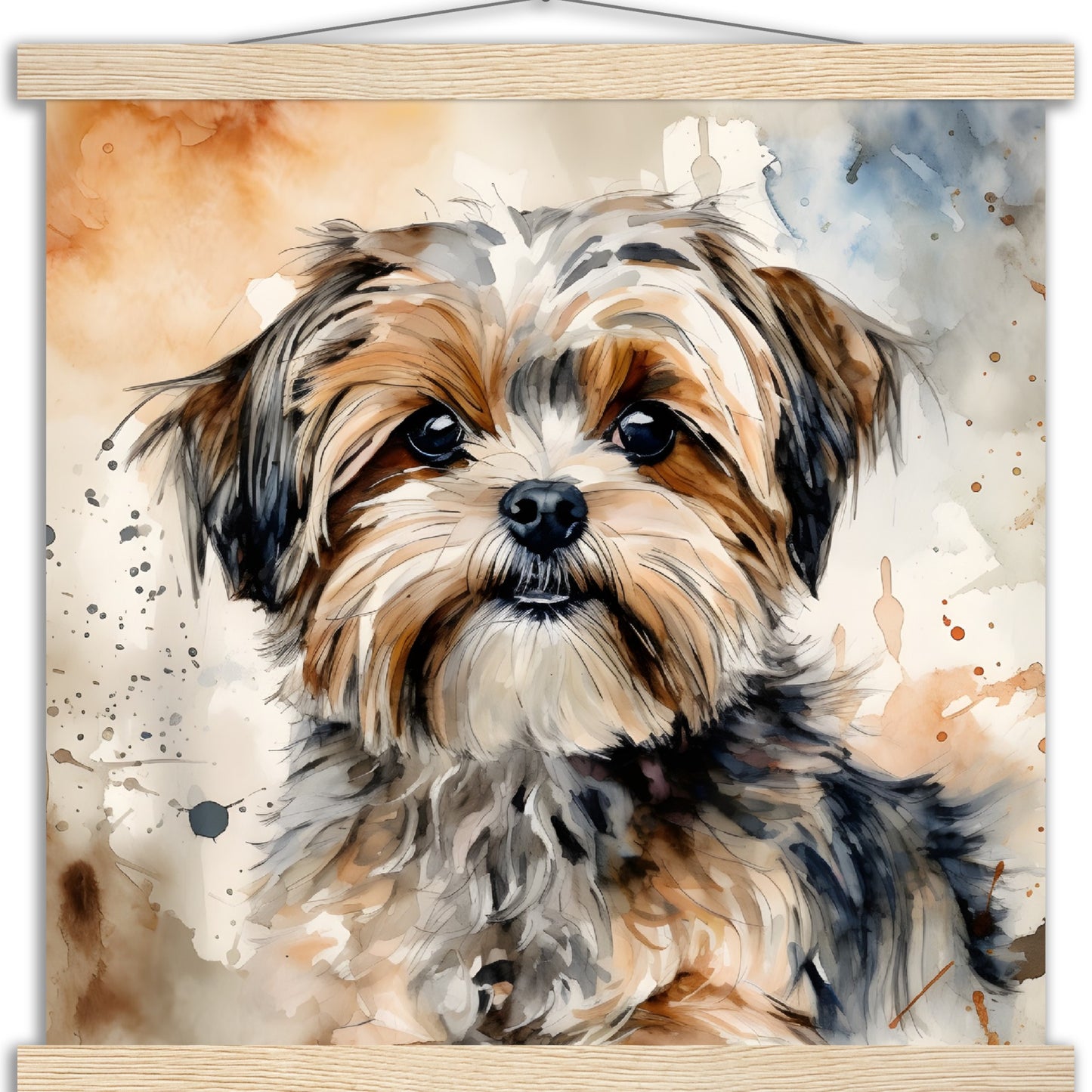 Shorkie (b) Watercolor Premium Matte Paper Poster with Hanger