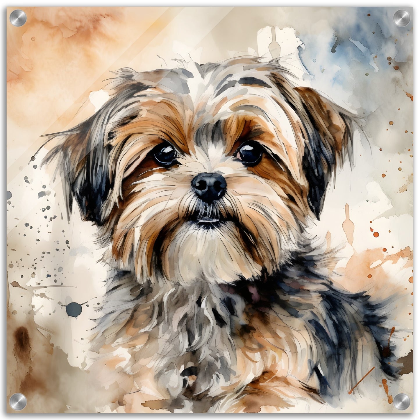 Shorkie (b) Dog Watercolor Acrylic Print