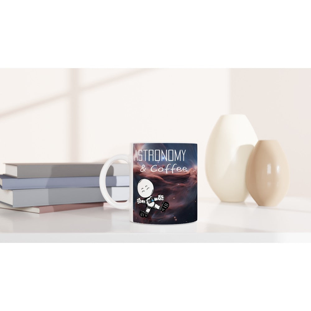 Astronomy & Coffee Scorched Sky Nebula White 11oz Ceramic Mug