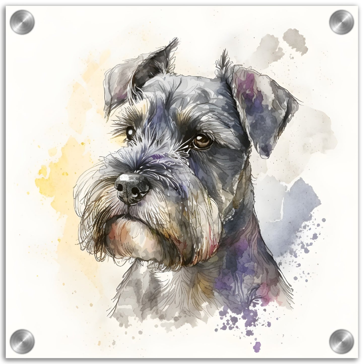 Miniature Schnauzer (d) Dog Watercolor Acrylic Print