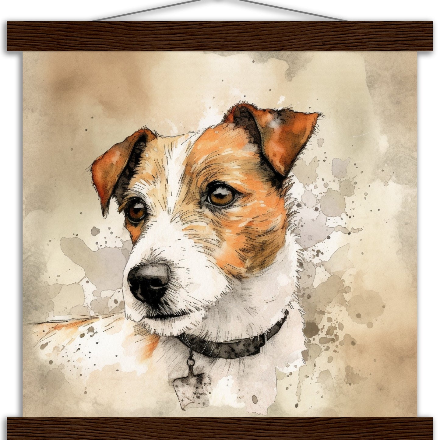 Jack Russell Dog Watercolor Premium Matte Paper Poster with Hanger