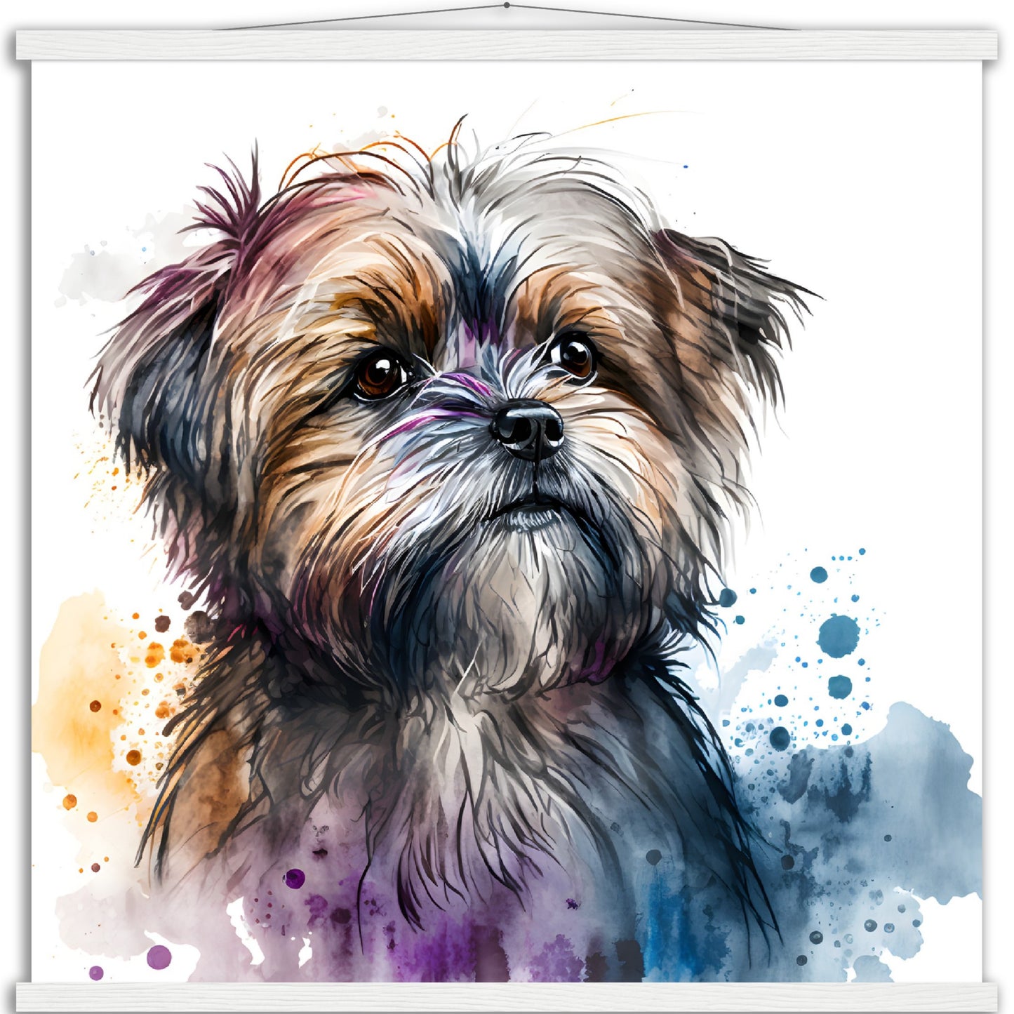 Shorkie (d) Watercolor Premium Matte Paper Poster with Hanger
