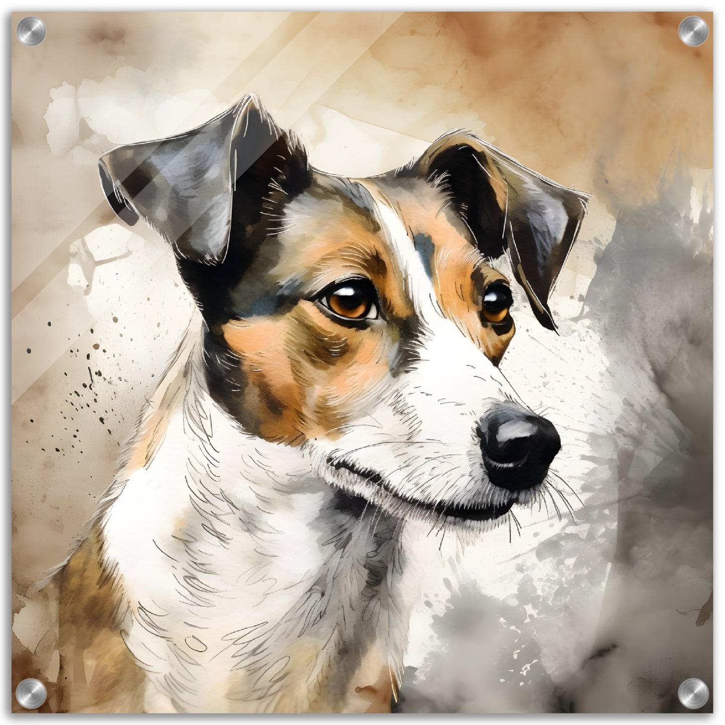 Jack Russell (c) Dog Watercolor Acrylic Print