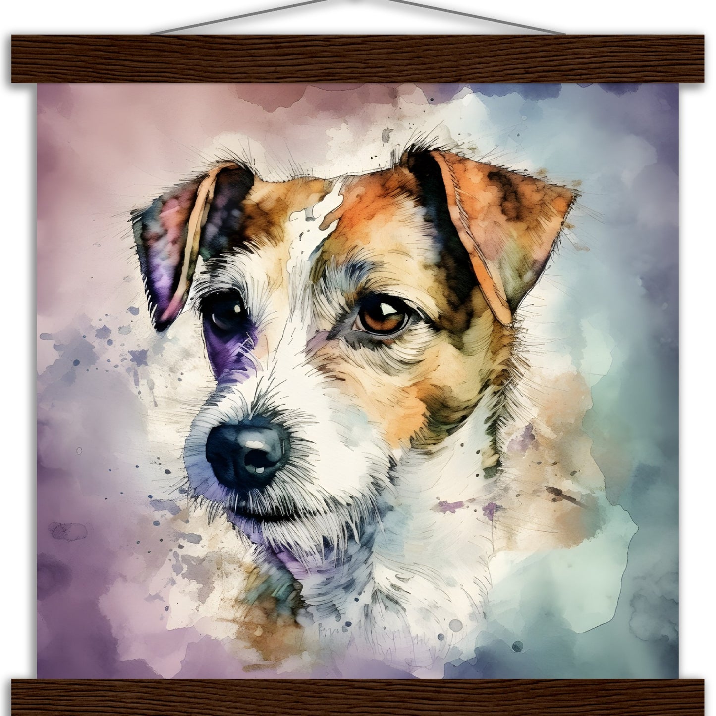 Jack Russell Dog (c) Watercolor Premium Matte Paper Poster with Hanger