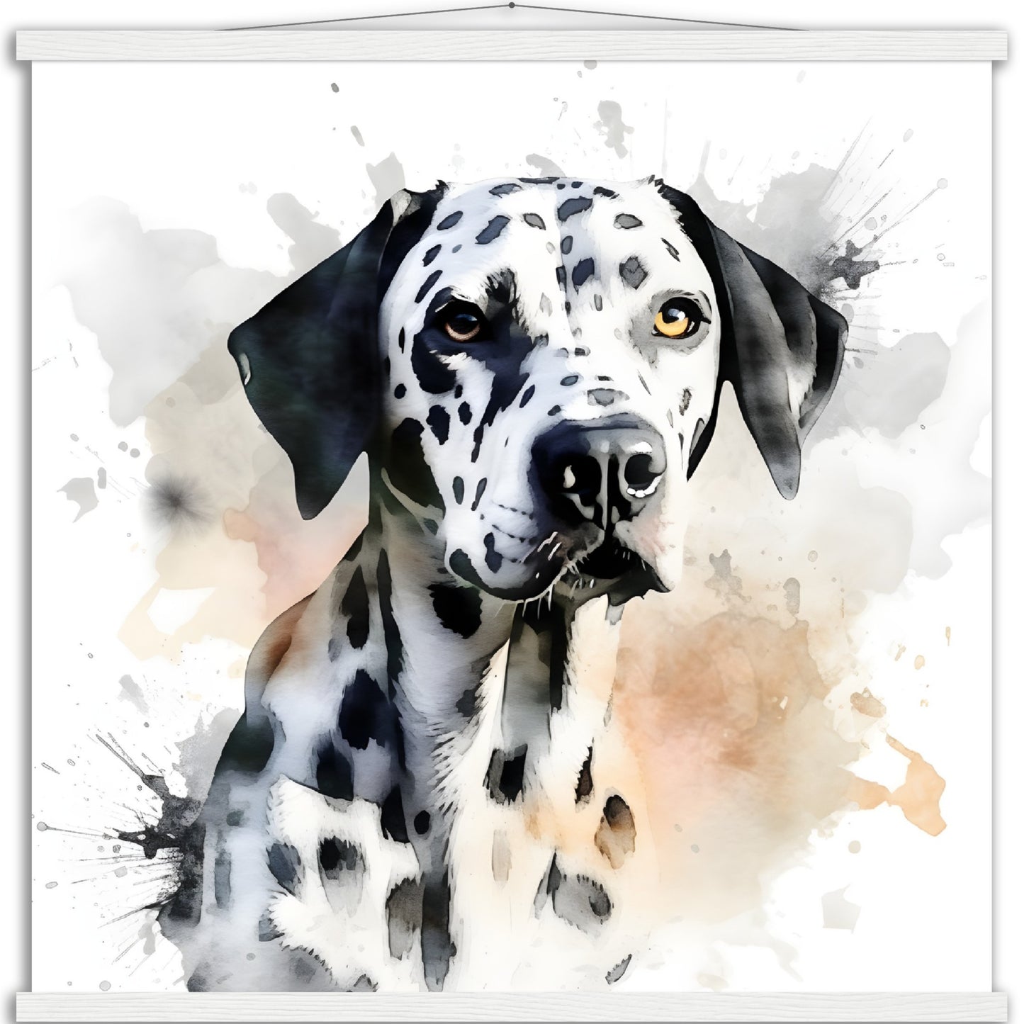 Dalmation Dog (d) Watercolor Premium Matte Paper Poster with Hanger