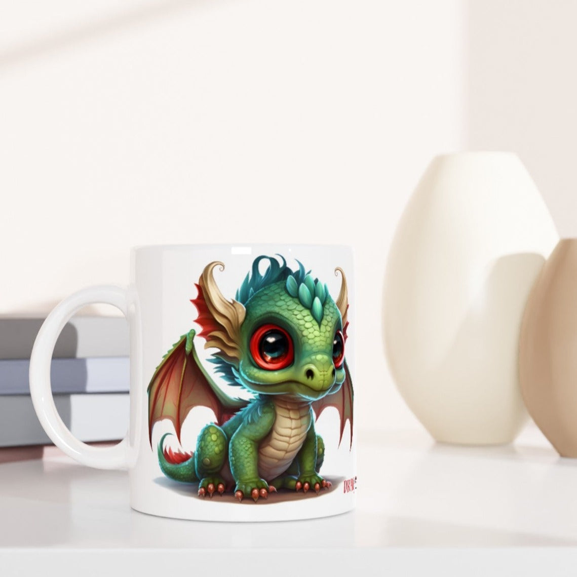 Baby Dragon Green Wing - Dragon Tooth : White 11oz Ceramic Mug