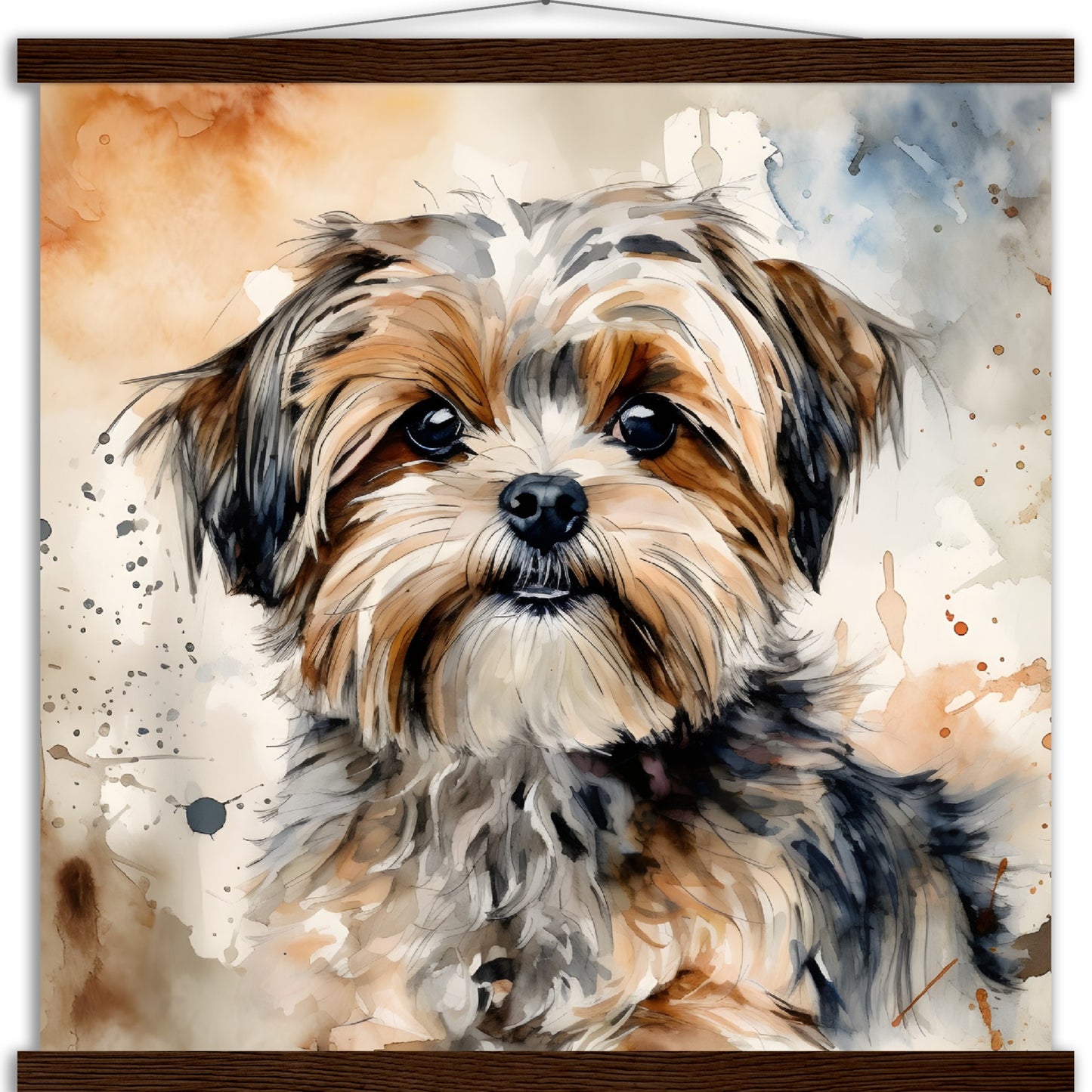 Shorkie (b) Watercolor Premium Matte Paper Poster with Hanger