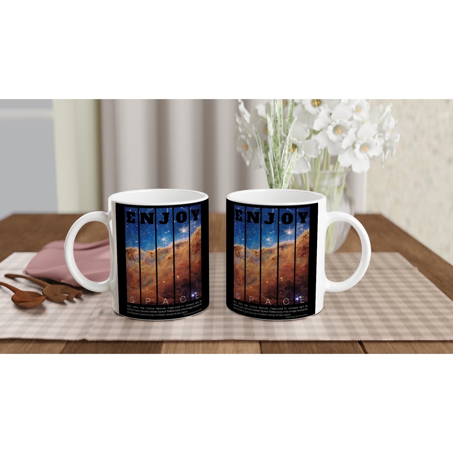 Enjoy Space : Fun Black & White 11oz Ceramic Mug