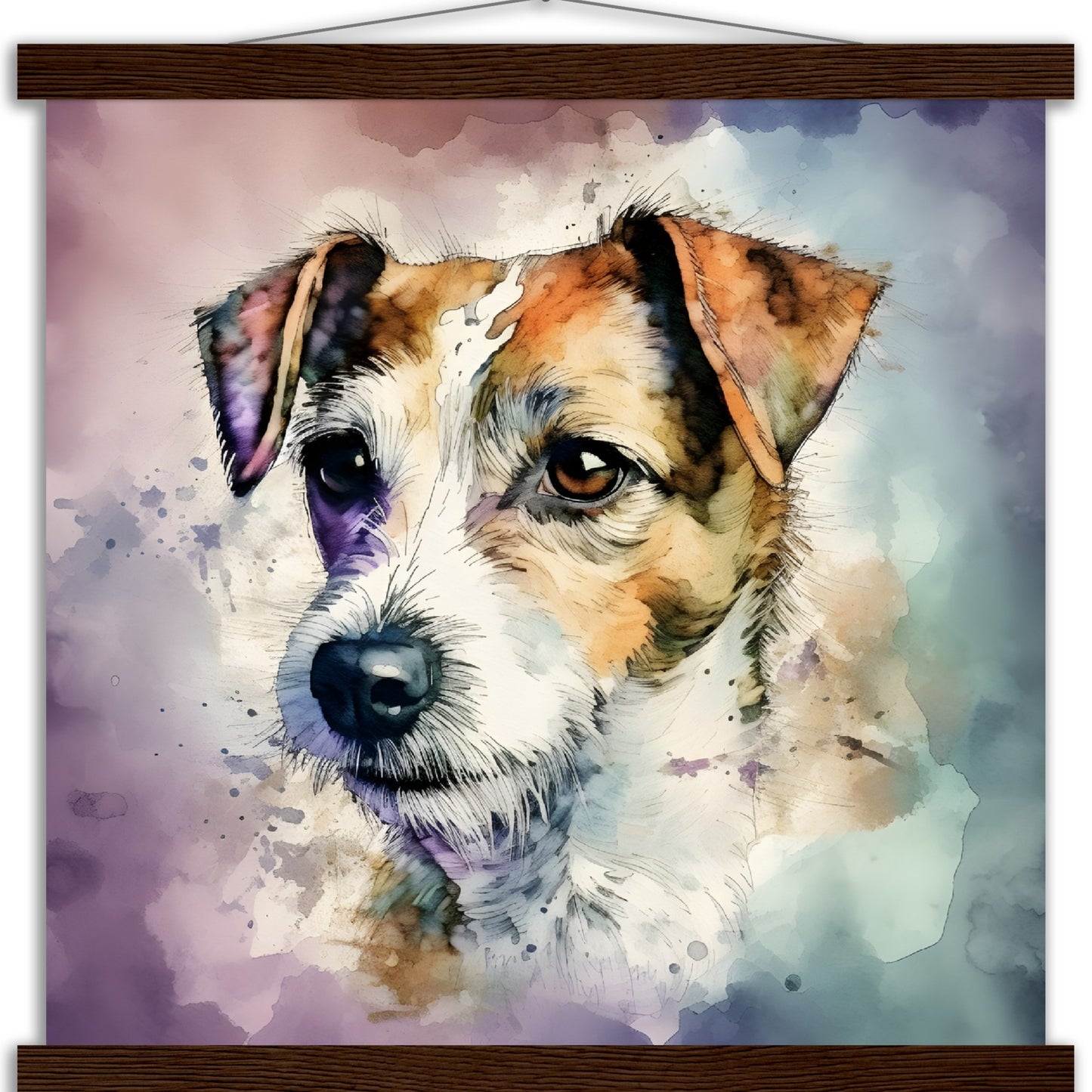 Jack Russell Dog (c) Watercolor Premium Matte Paper Poster with Hanger