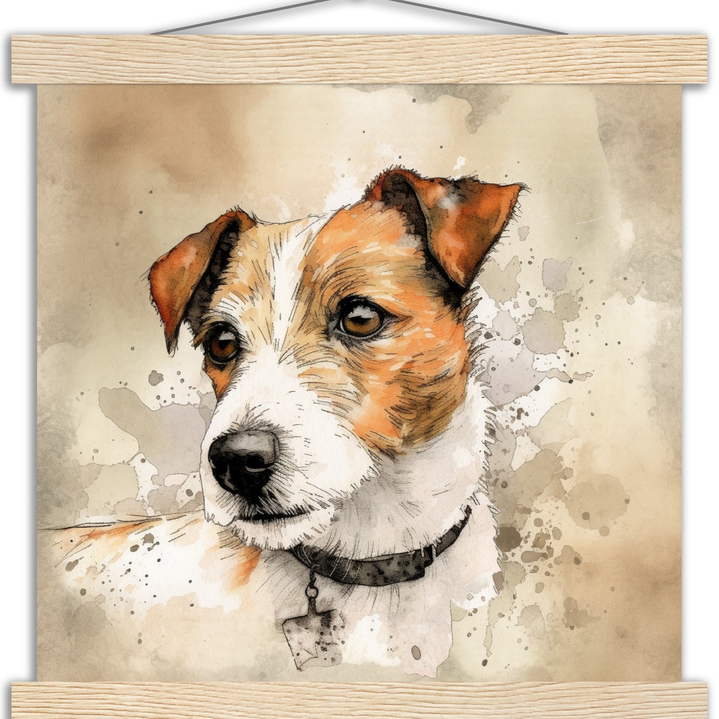 Jack Russell Dog Watercolor Premium Matte Paper Poster with Hanger
