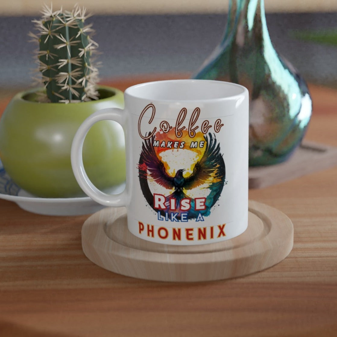 Phoenix Rising White 11oz Ceramic Mug