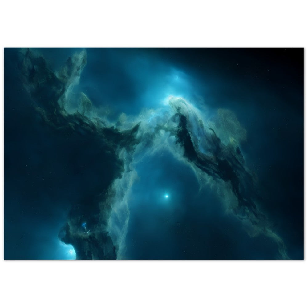 The Deep Blue (part of a collection of Nebula prints) Fantasy Nebula Premium Matte Paper Poster