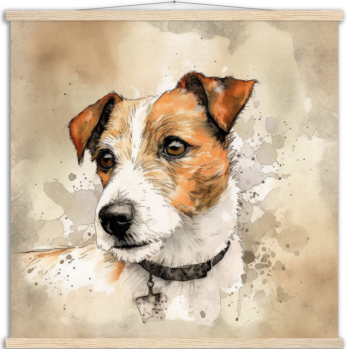 Jack Russell Dog Watercolor Premium Matte Paper Poster with Hanger