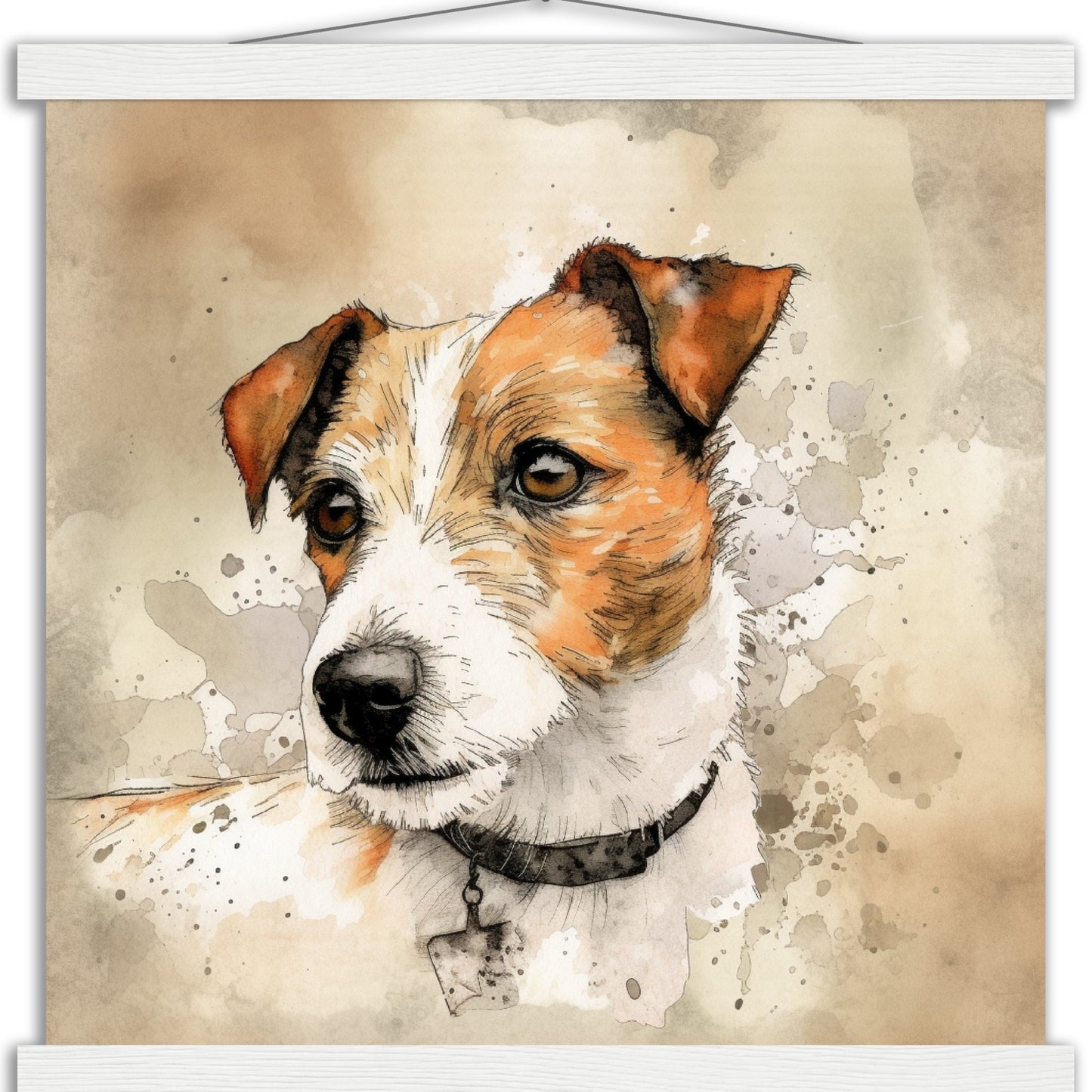 Jack Russell Dog Watercolor Premium Matte Paper Poster with Hanger