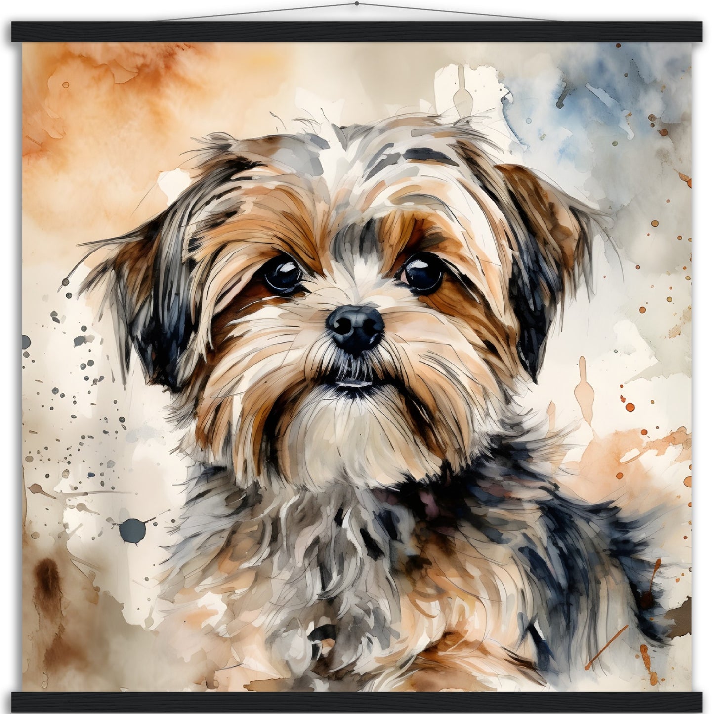 Shorkie (b) Watercolor Premium Matte Paper Poster with Hanger