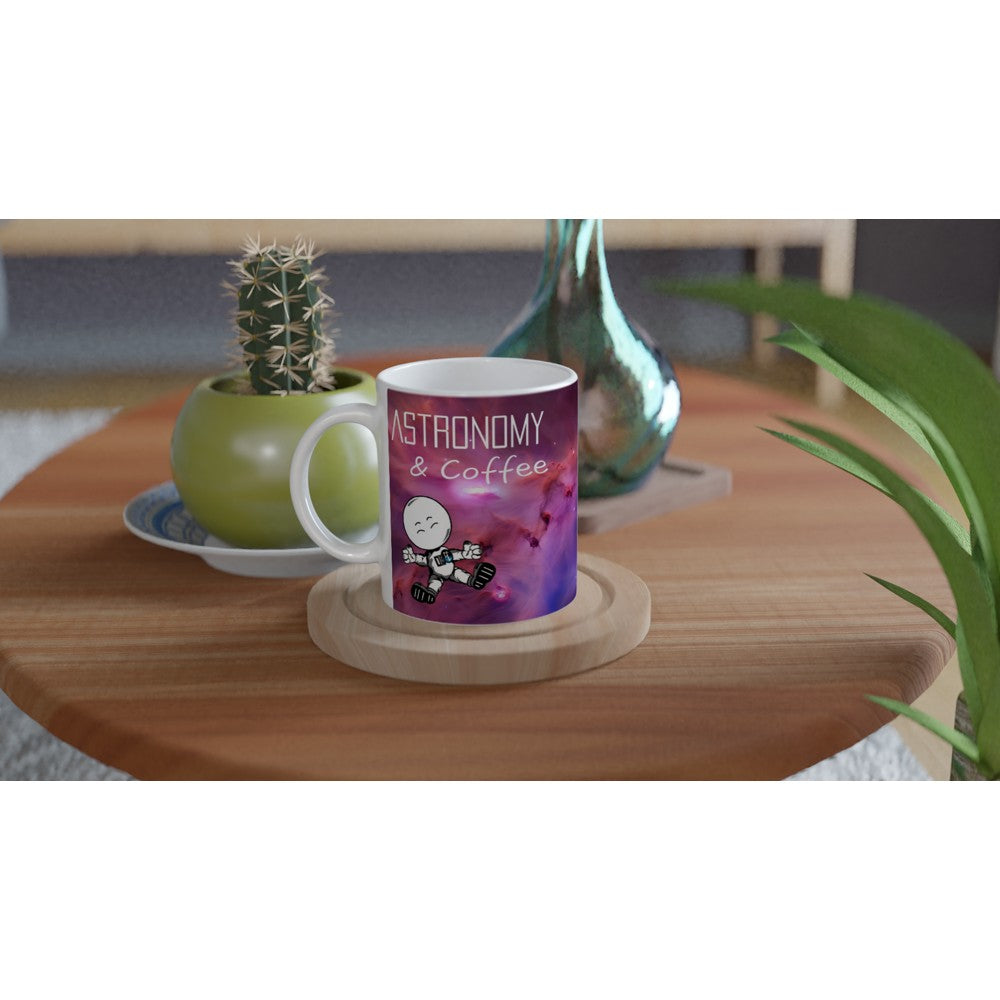 Astronomy & Coffee Scorched Reign Of Fire White 11oz Ceramic Mug