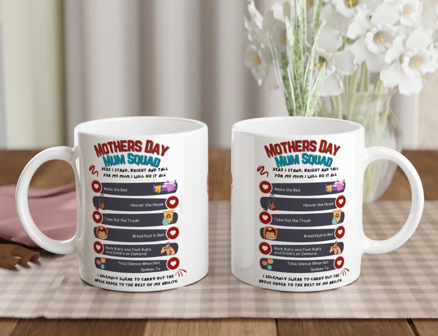 Mothers day, Mum Squad : White 11oz Ceramic Mug