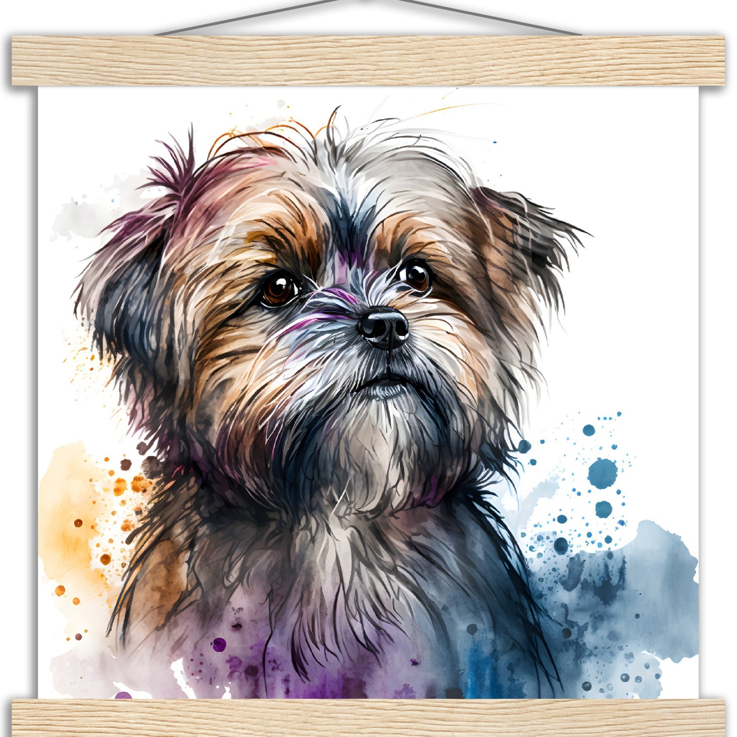 Shorkie (d) Watercolor Premium Matte Paper Poster with Hanger