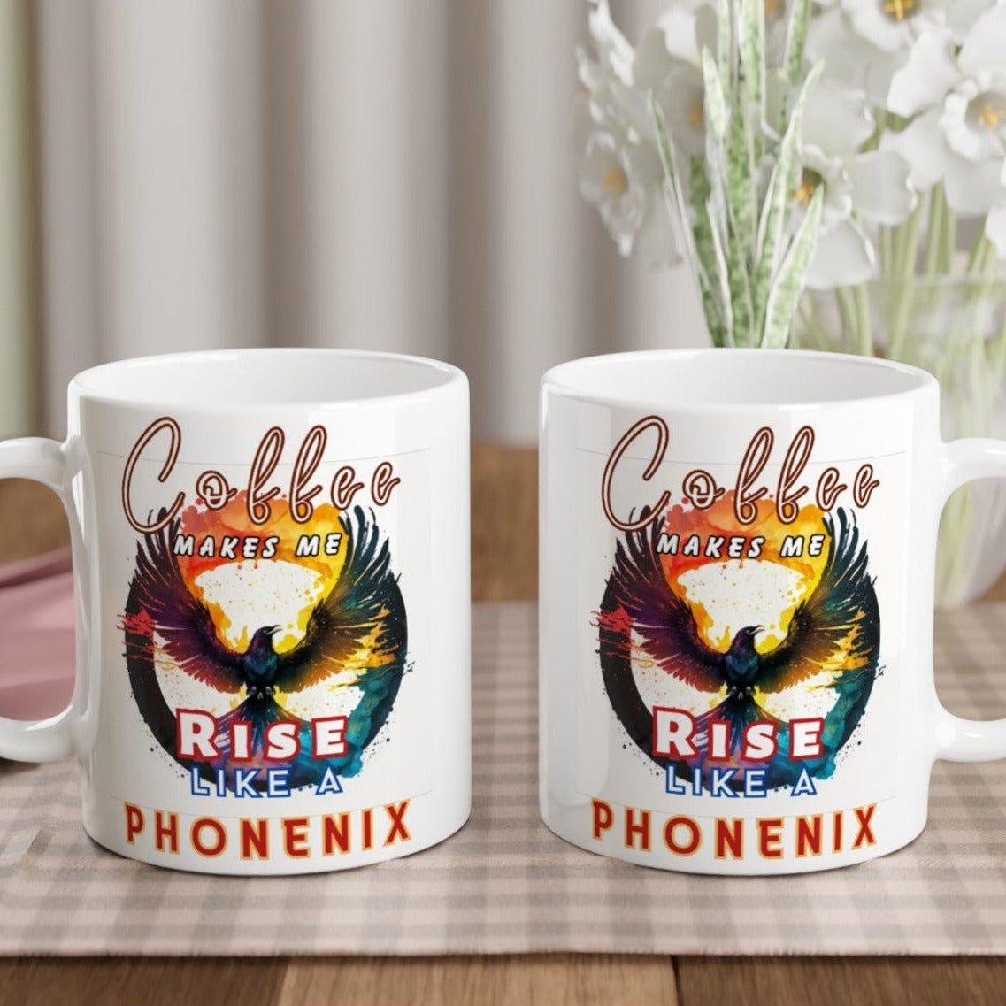 Phoenix Rising White 11oz Ceramic Mug