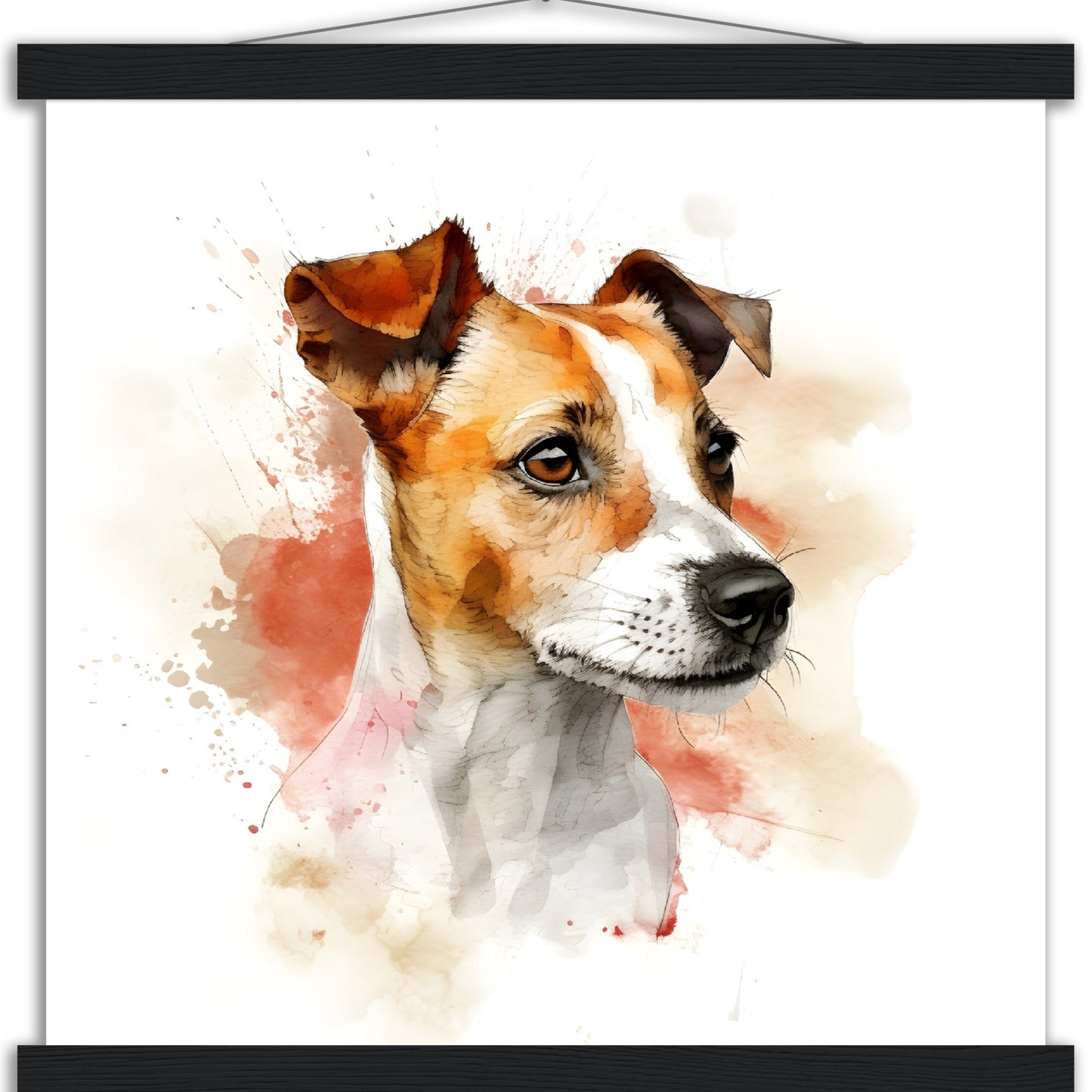 Jack Russell Dog (d) Watercolor Premium Matte Paper Poster with Hanger