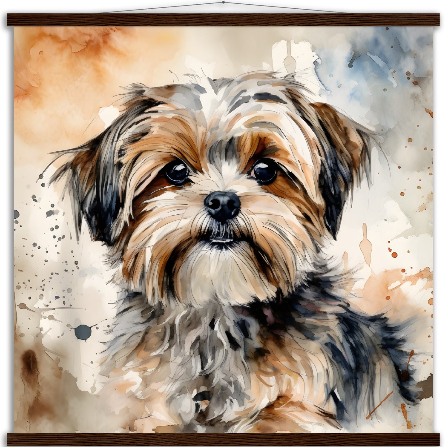 Shorkie (b) Watercolor Premium Matte Paper Poster with Hanger