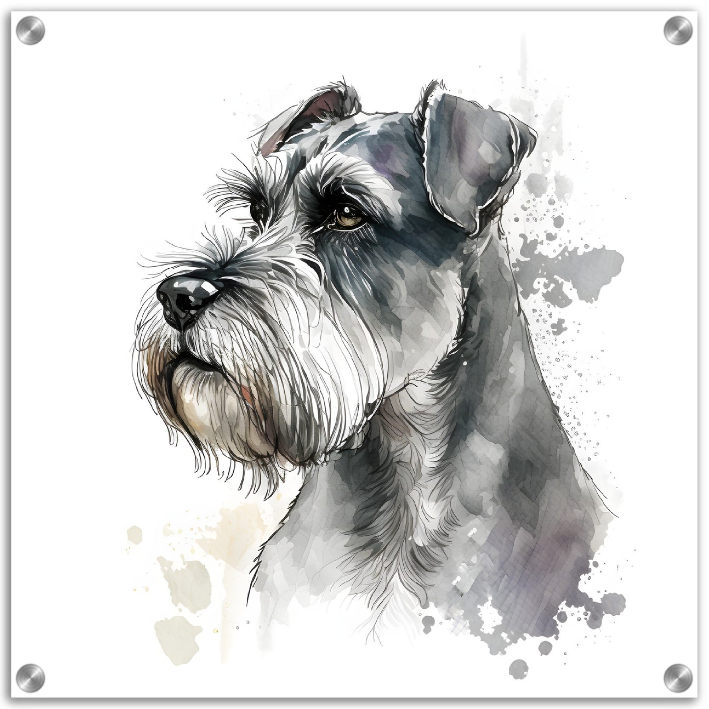 Miniature Schnauzer (c) Dog Watercolor Acrylic Print